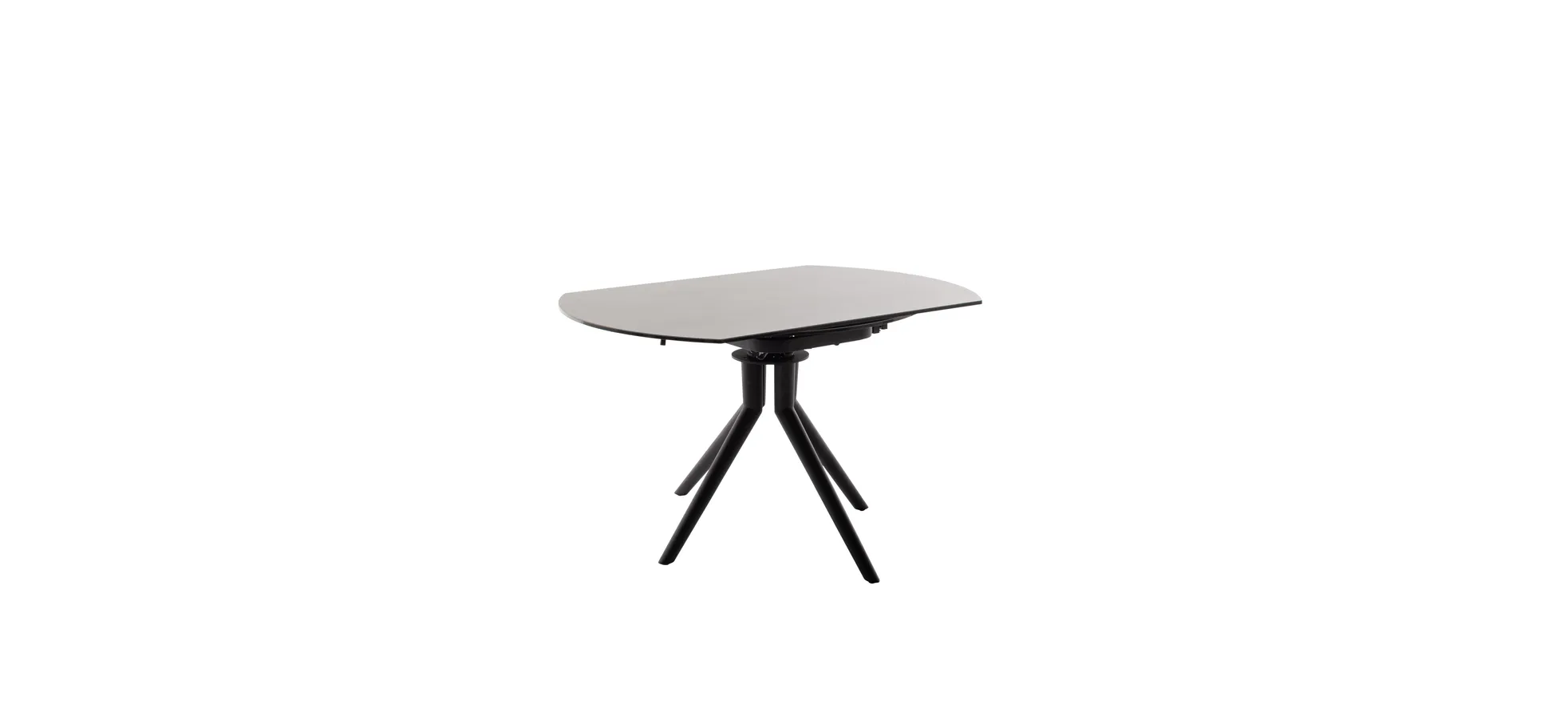 Esstisch - ausziehbar, LB ca. 90(135)x135 cm, Keramik, Anthrazit