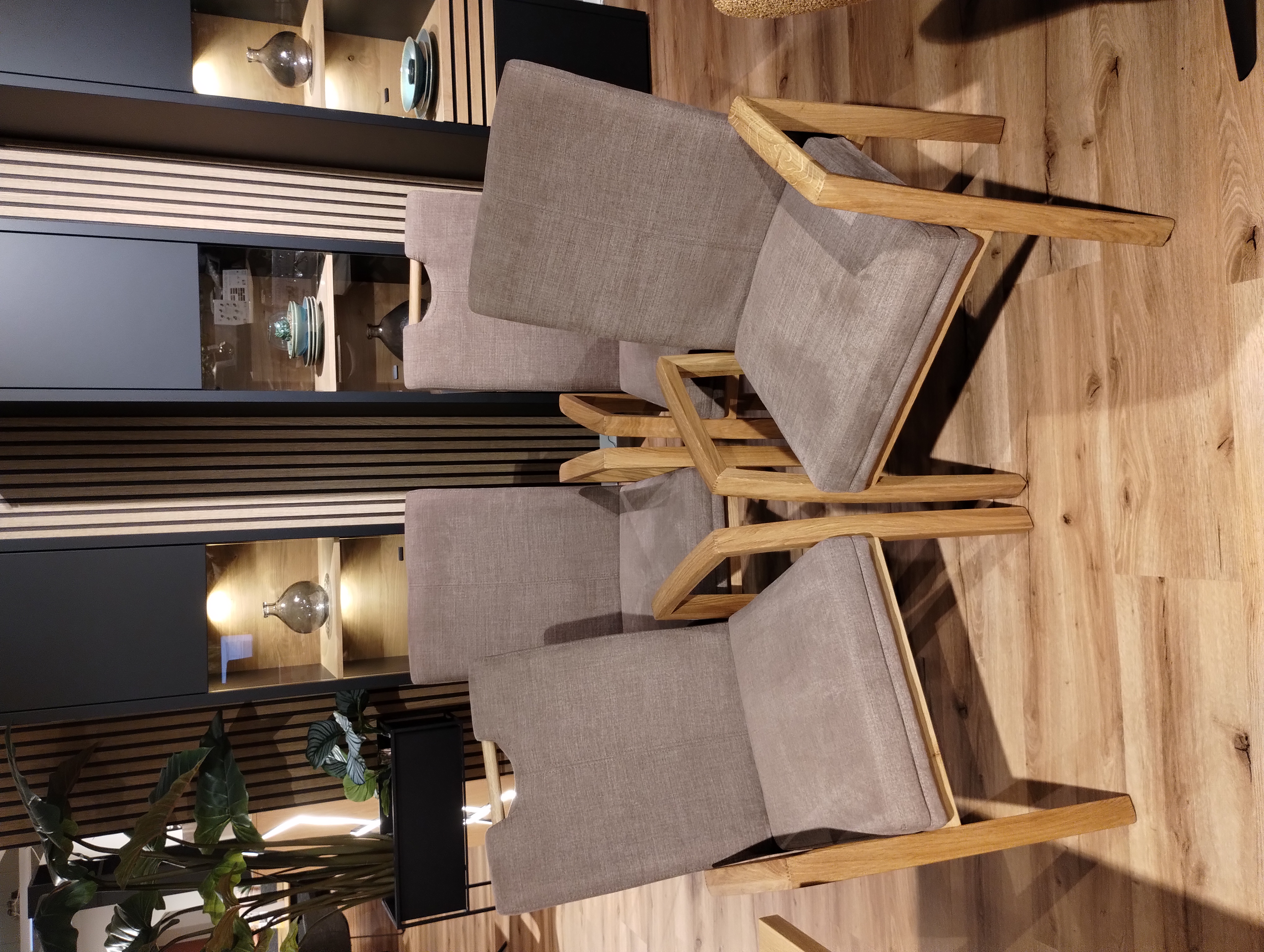 Armlehnstuhl, Stoff schoko, 4er Set  - Mykon 1000