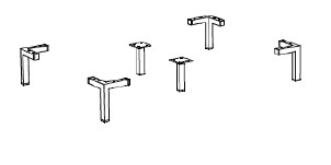 Metallfüße, schwarzgrau - Makoa