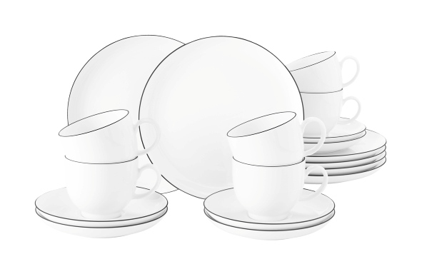 Kaffeeservice, 18-Tlg. - Lido Black Line 10826