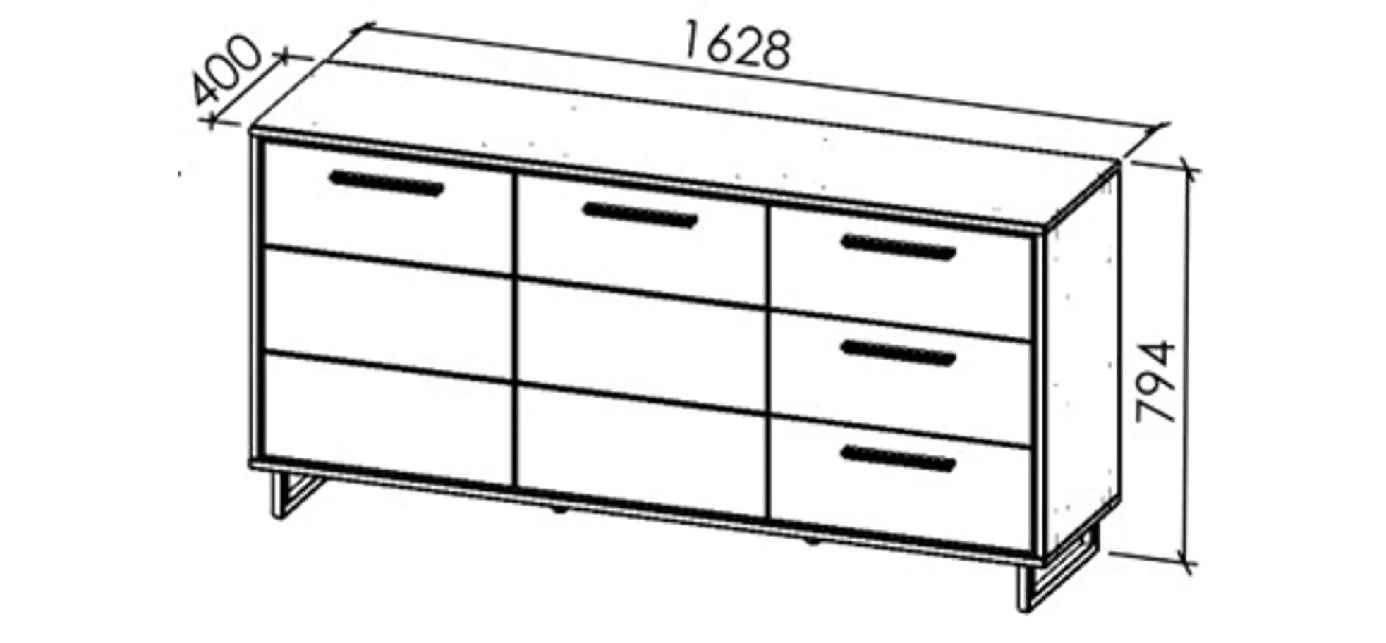Kommode, Eiche bianco  - Elenora