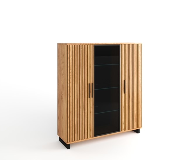 Highboard, Eiche teilmassiv geölt - Emila