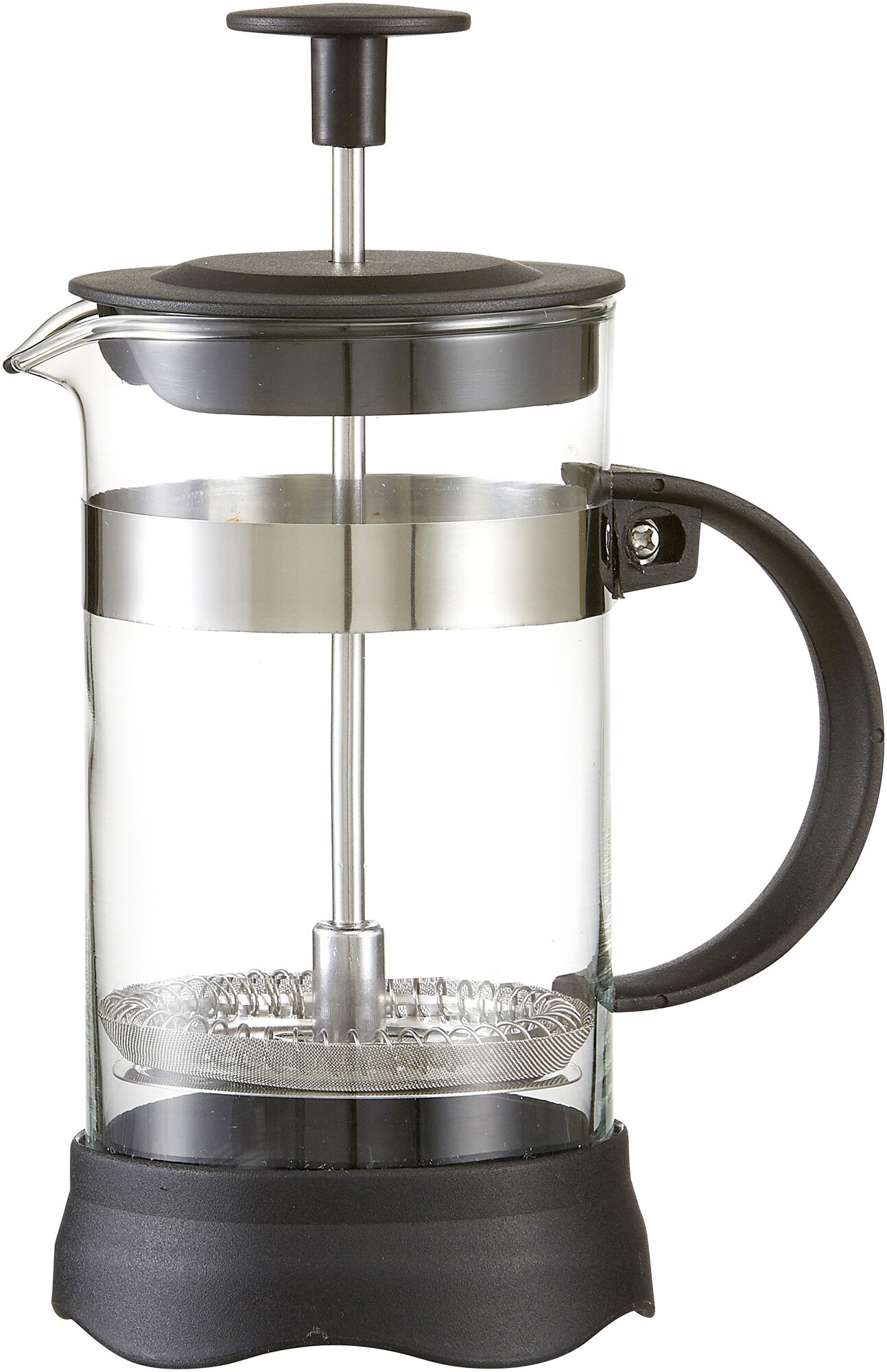 Milchschäumer/Kaffeebereiter Vista 350 ml - Borosilikatglas, Edelstahl u. Kunststoff, zylindr.