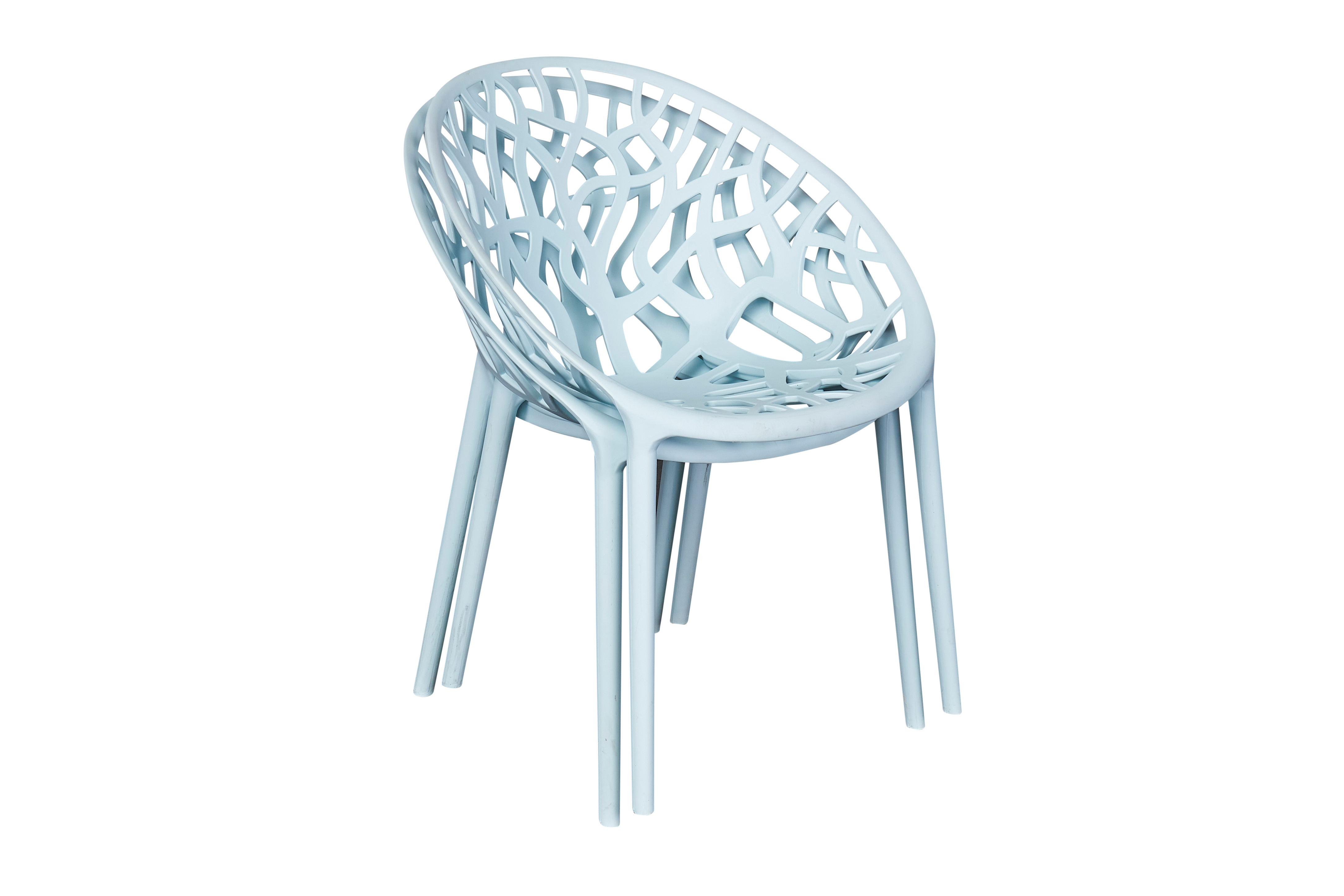 Stuhl stapelbar, Struckturdesign, blau - Vomo