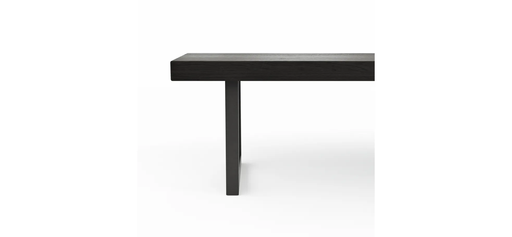 Holzbank Clifton - Breite ca. 220cm, Zerreiche massiv, smoked