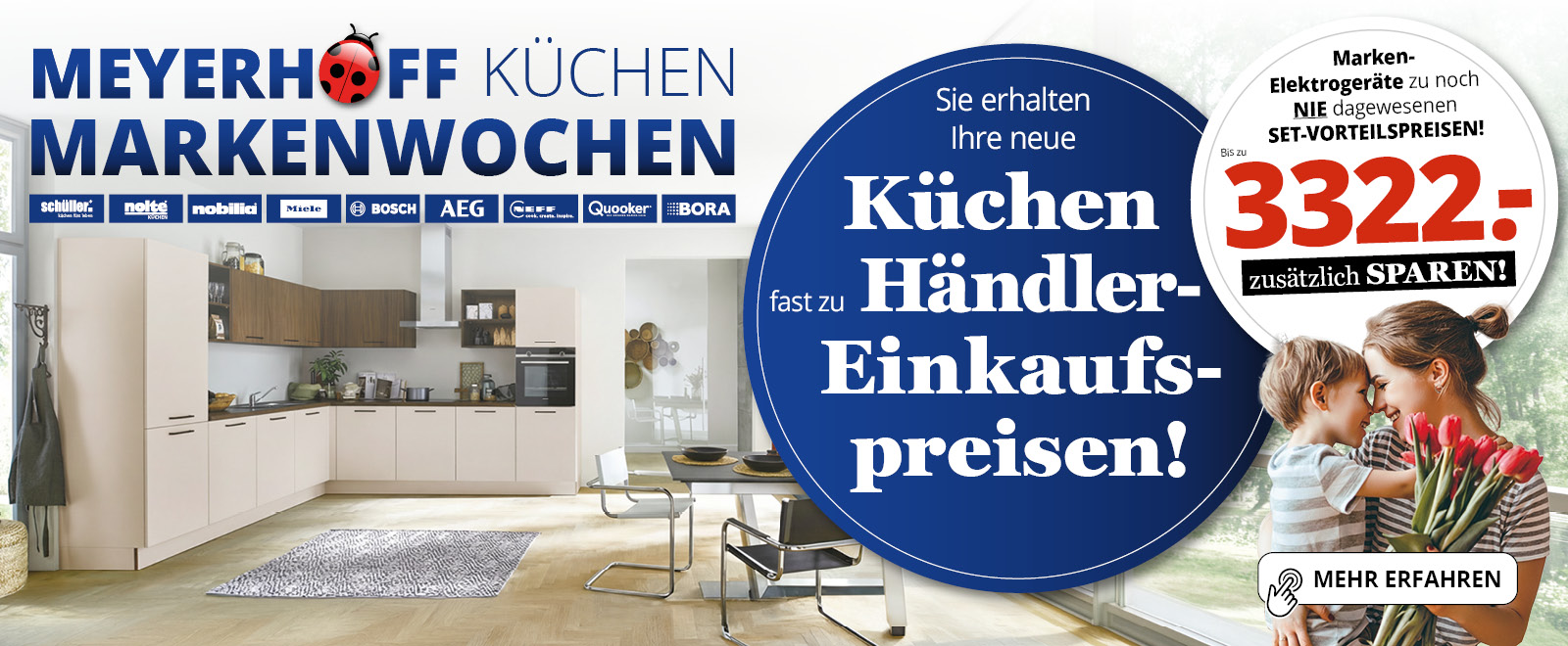 Küchen Markenwochen • frei geplante Küchen fast zu Händlereinkaufspreisen + Marken E-Geräte Set Vorteile