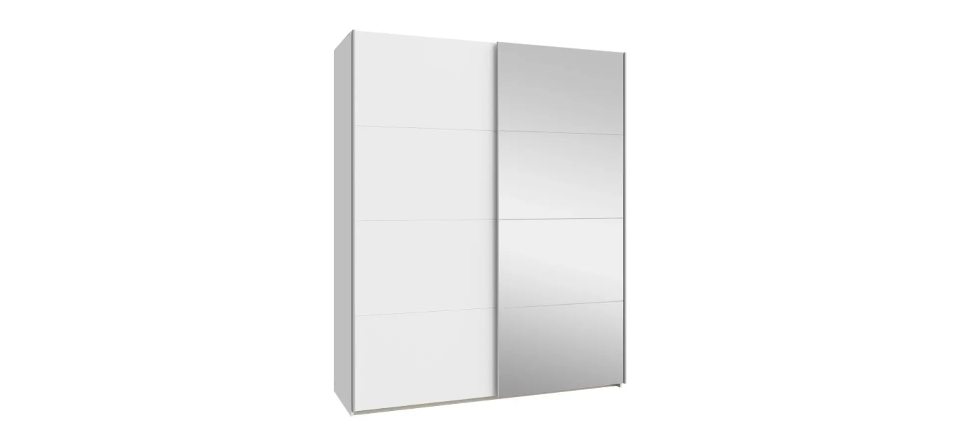 Schwebetürenschrank FREDDY 2- B ca. 170 cm, Weiß, Spiegel