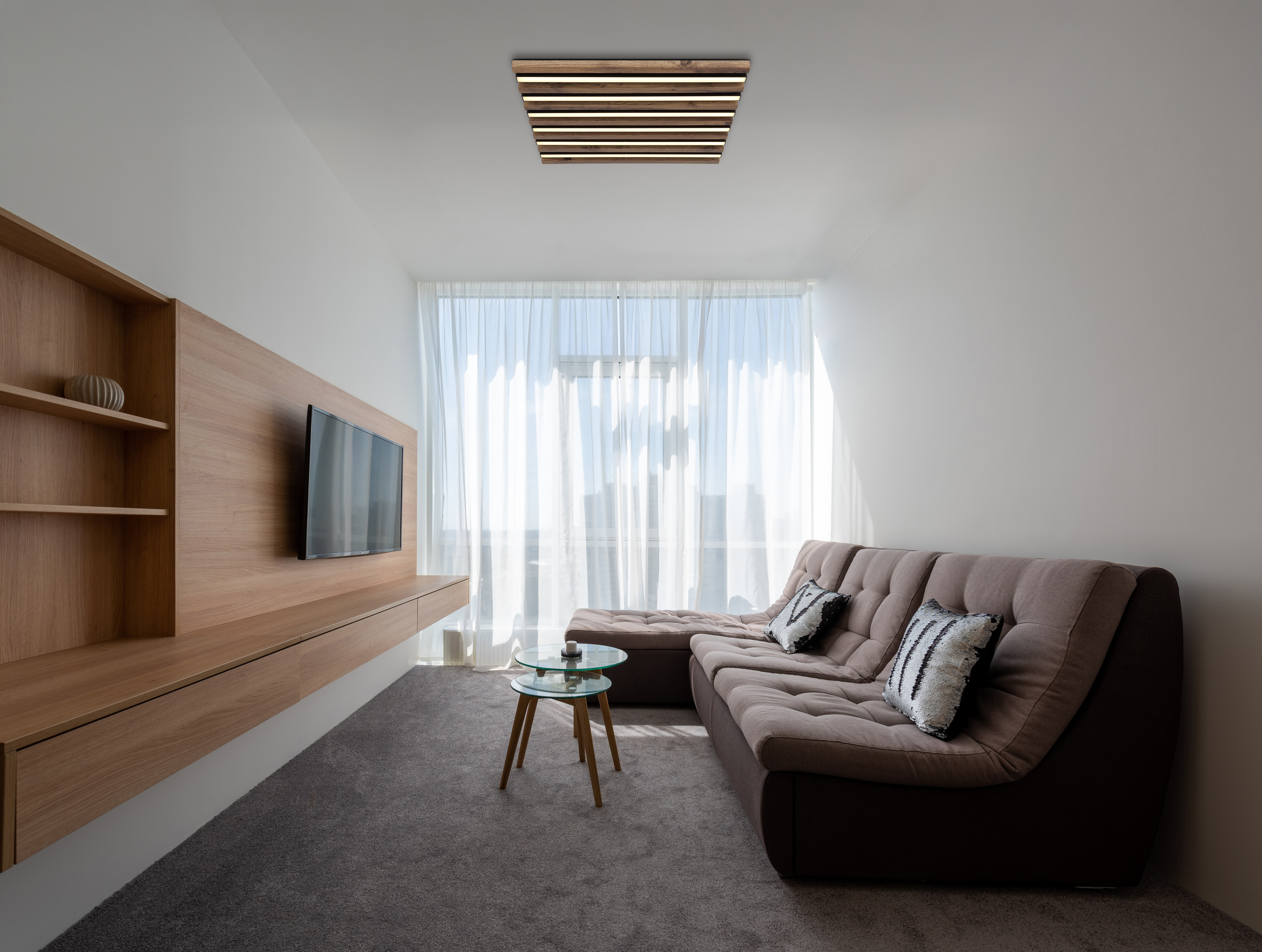 Deckenleuchte HAYDEN 45x45x5cm - Metall schwarz matt, LED