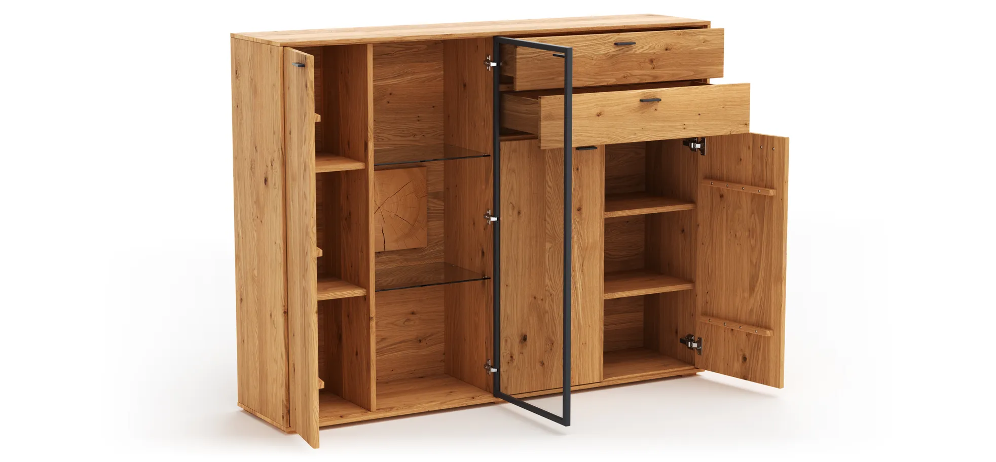 Highboard Fibra - Asteiche massiv