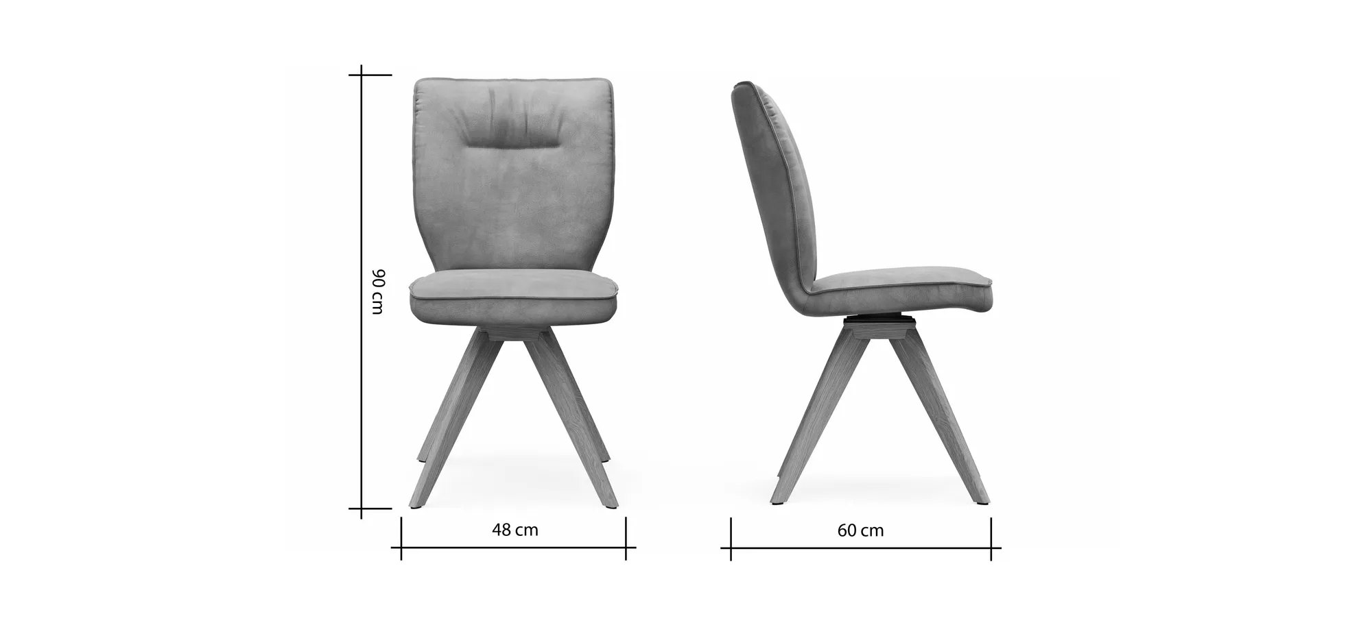 Stuhl Westmore - drehbar, Stoff, Silberfarben