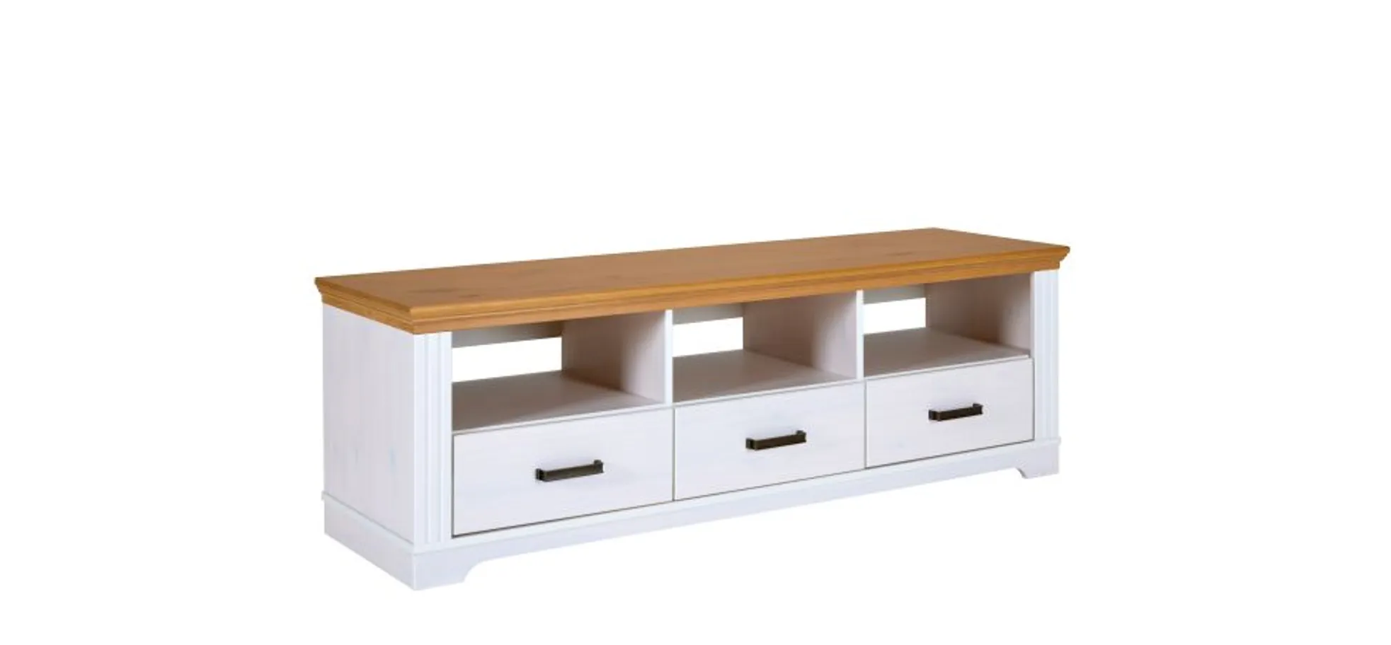 TV-Lowboard - B ca. 166 cm, Weiß, Oak Colori