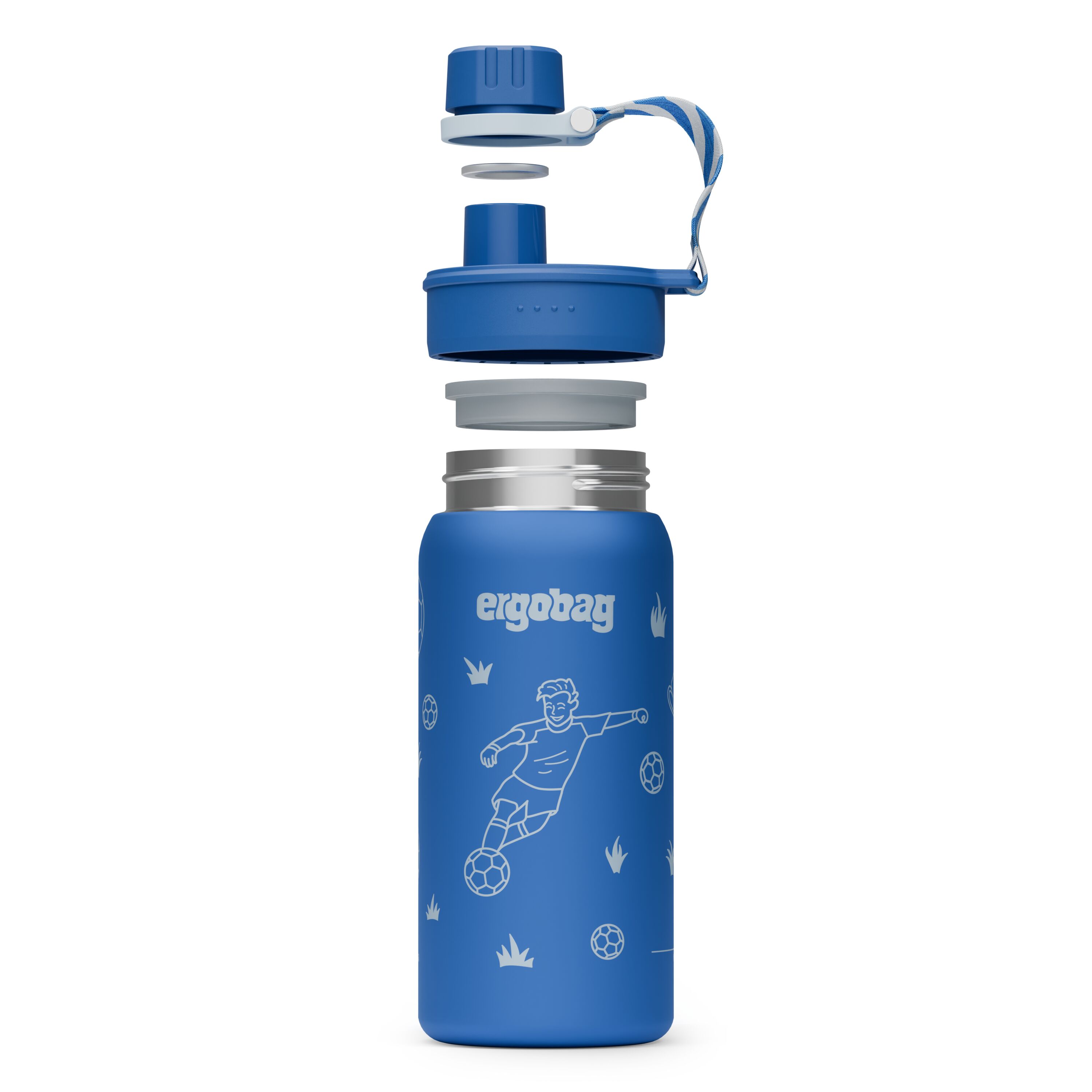 ergobag Edelstahl Trinkflasche Fußball - ca. 500 ml