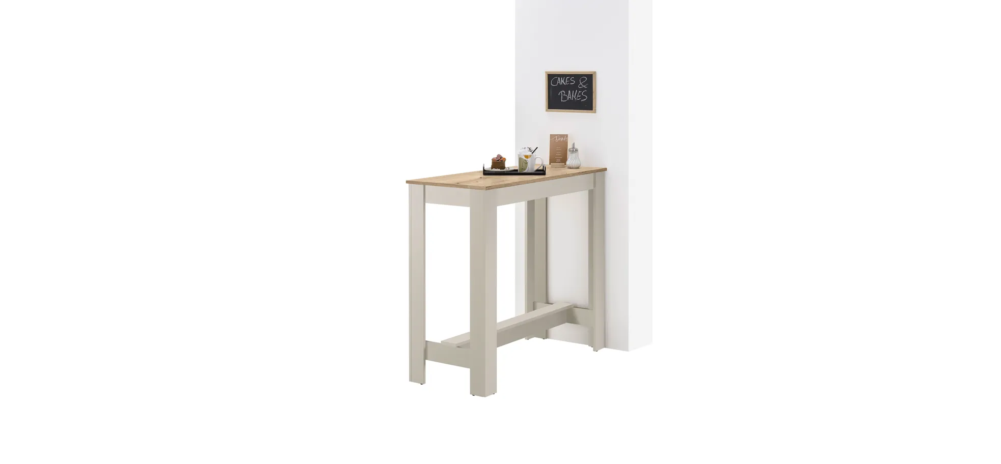 Bartisch - LB ca. 115x50 cm, Evoke Eiche Nachbildung, Kaschmir