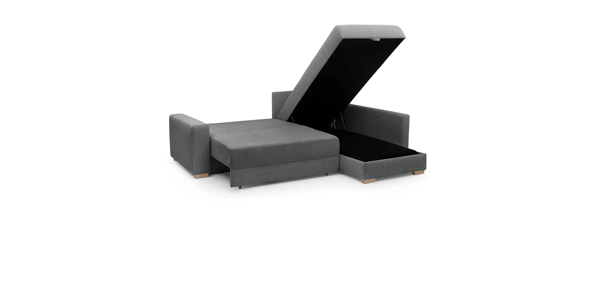 Ecksofa, Stoff Chenille dunkelgrau - Jyte