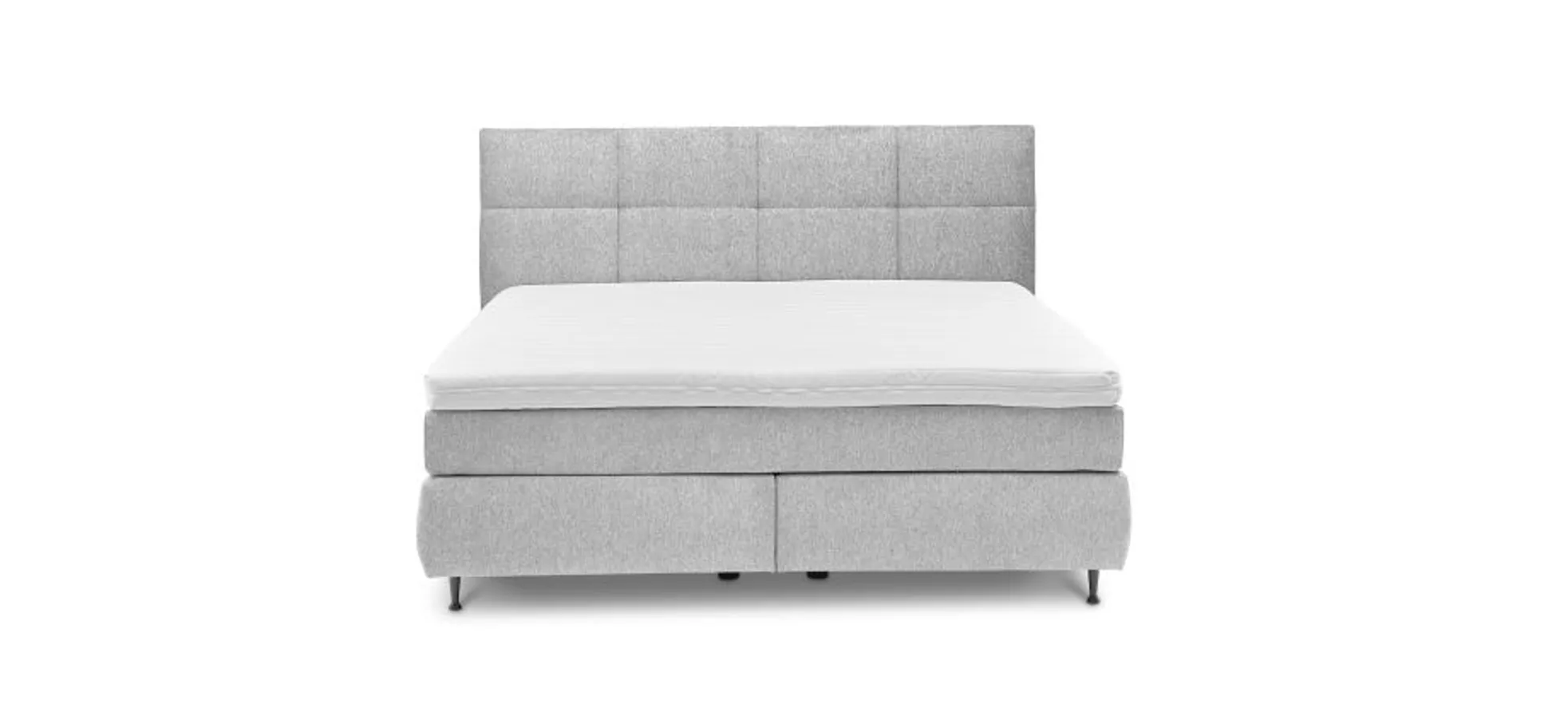  Boxspringbett ALICA- Liegefläche ca. 180x200 cm, Stoff, Hellgrau	