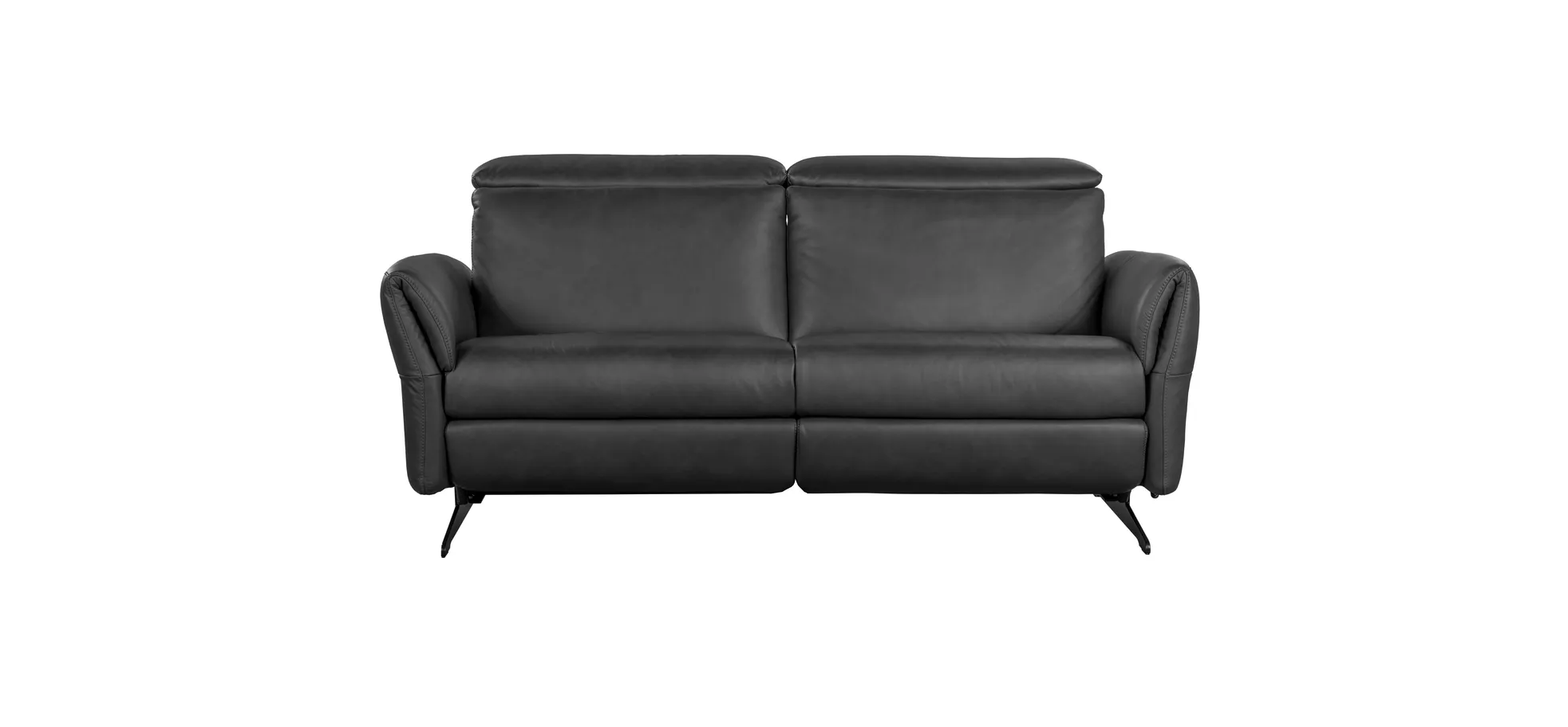 Sofa - 2,5-Sitzer, Kopfteil verstellbar, Sitzvorzug motorisch, Leder, Anthrazit