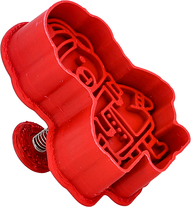Kunststoff-Ausstechform Eisbär - mit Auswerfer, rot