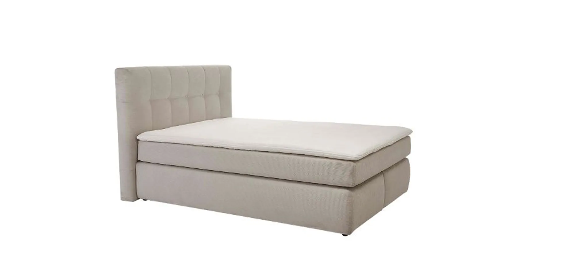 Boxspringbett, Feincord beige, 140x200 cm - Janah