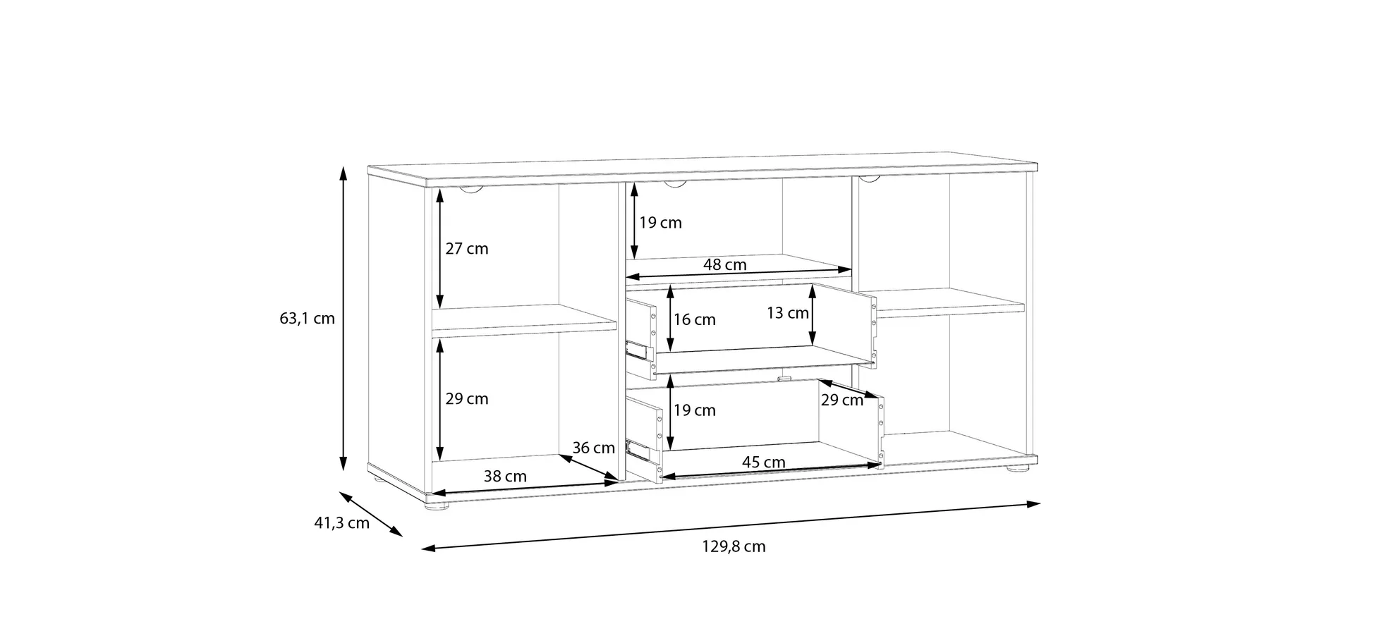 TV-Unterschrank, Terracotta  - Finella