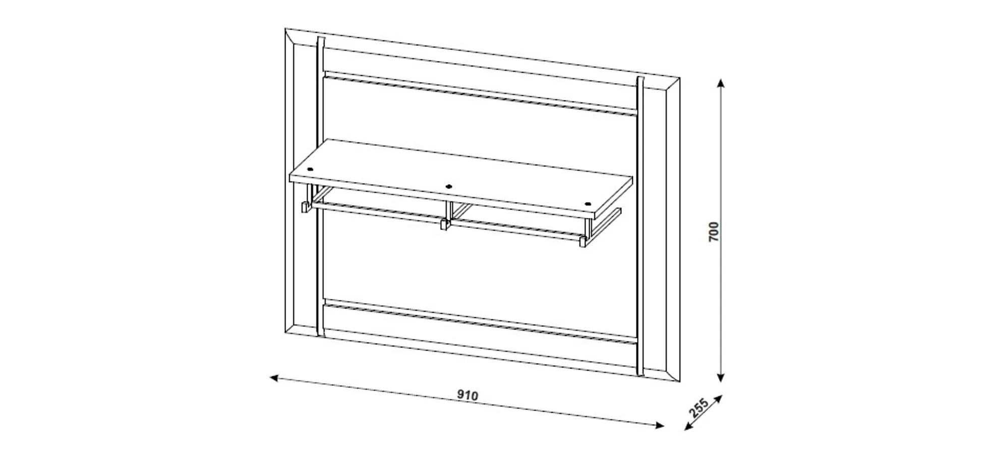 Garderobenpaneel - B ca. 91 cm, Eiche Evoke Nachbildung