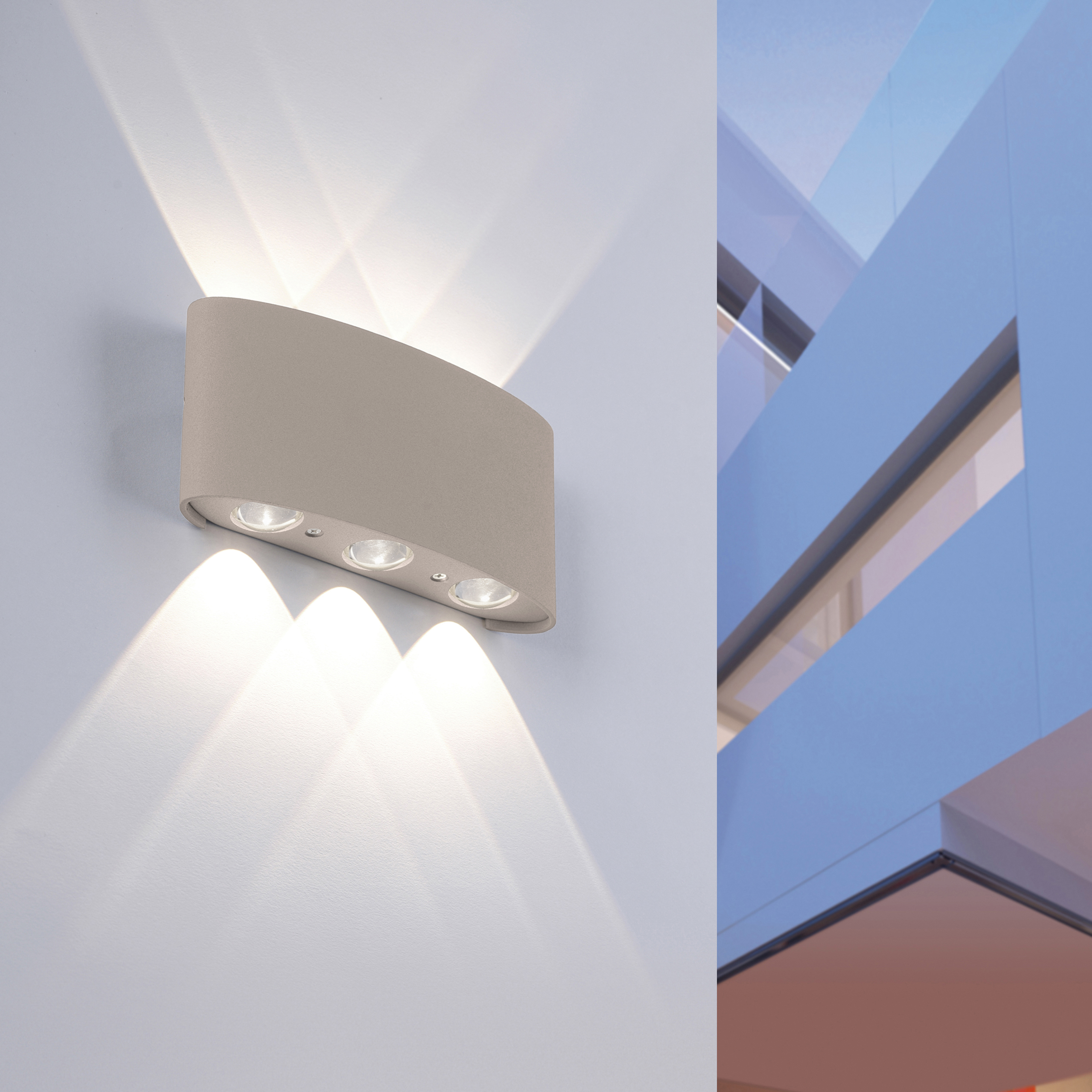 Wandleuchte CARLO - 6-flg., LED, sand, ca. 17x4x18cm