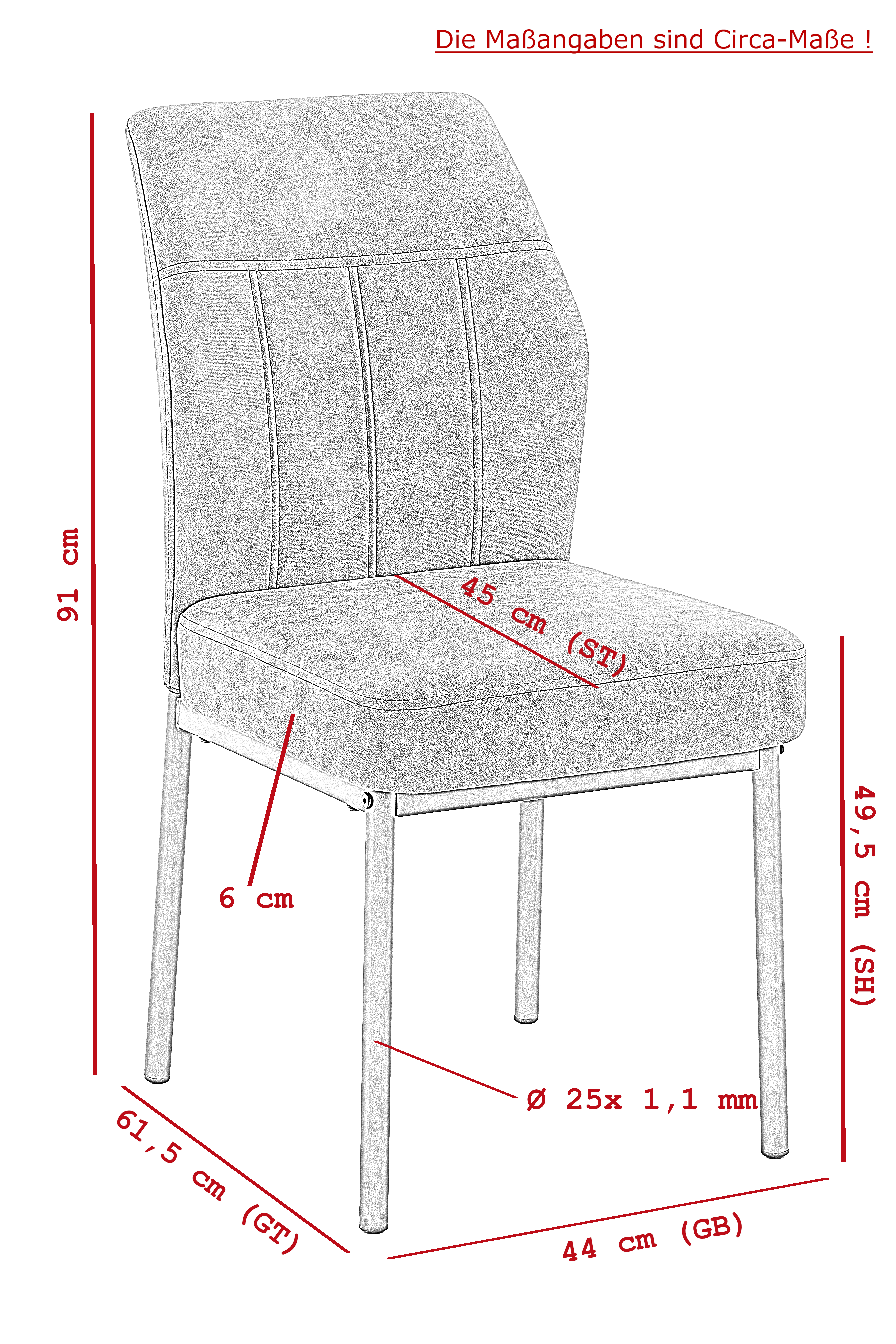 Vierfußstuhl, Vintage anthrazit - MyStyle 4079