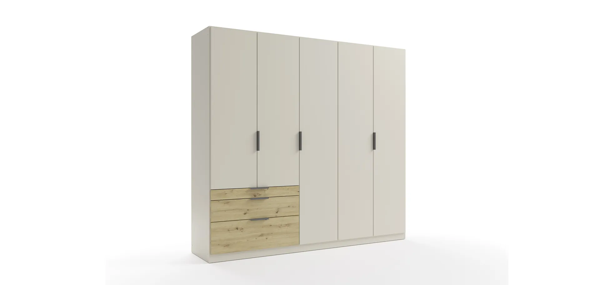 Drehtürenschrank, 5-türig, champagner - Rani