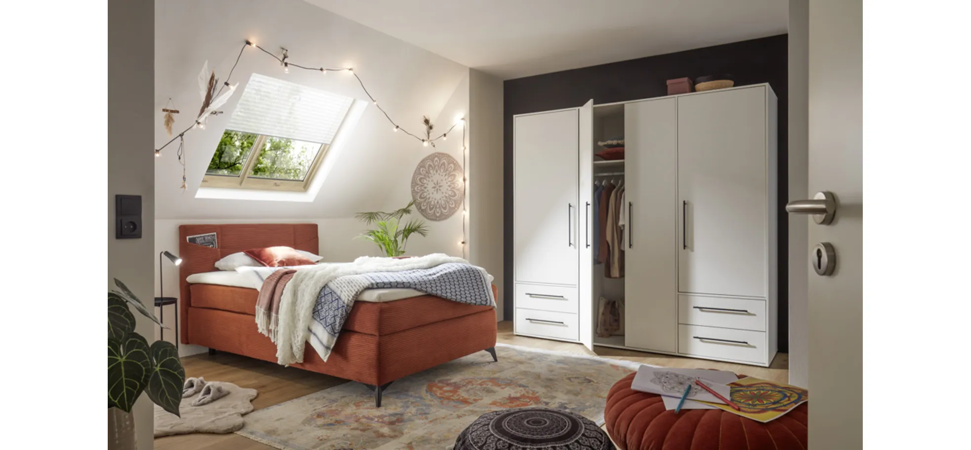 Drehtürenschrank, weiß - Fathie