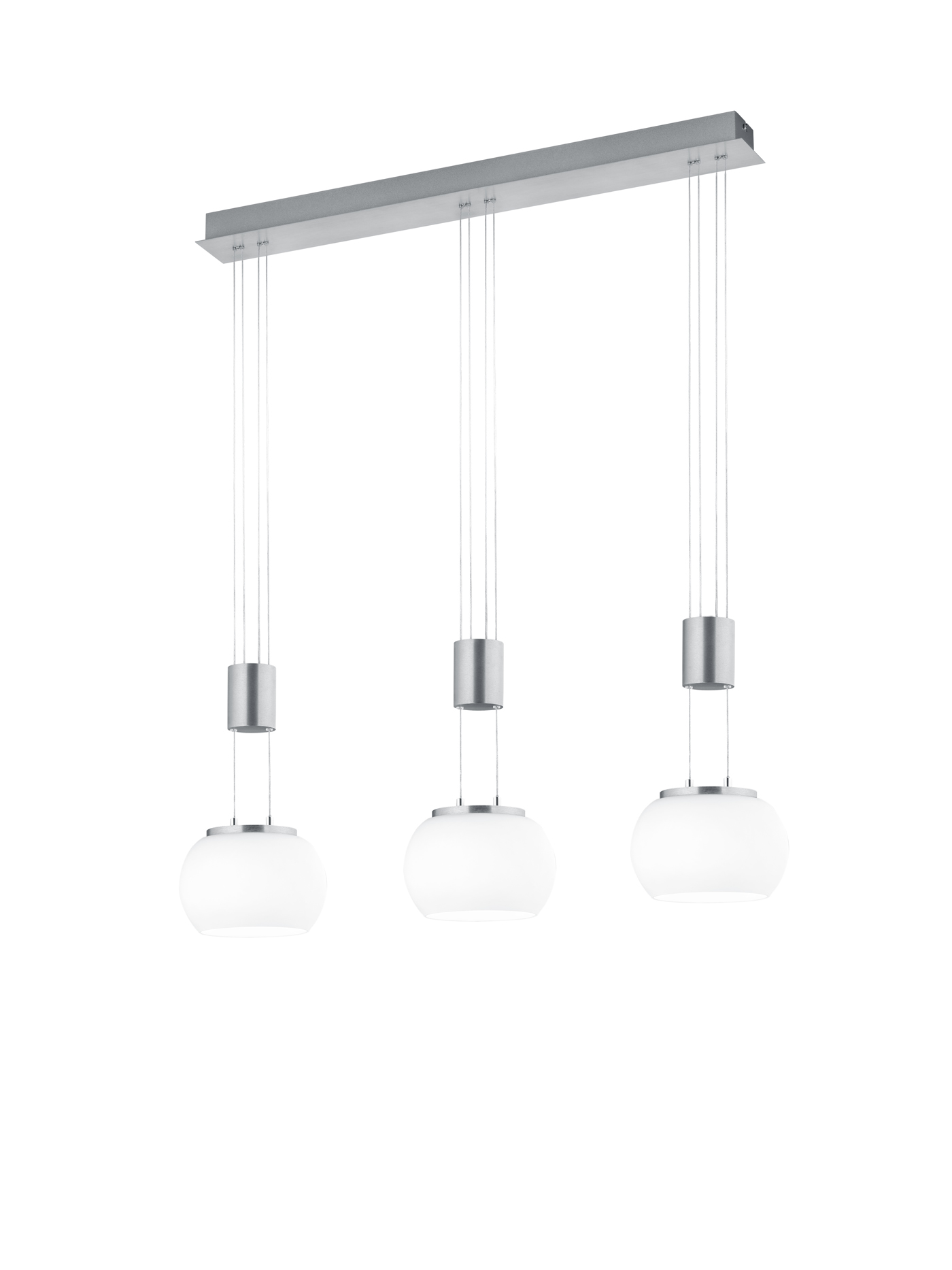 Pendelleuchte Madison - 3flg., Aluminium/Nickel matt,82xHöhe max: 150 cm