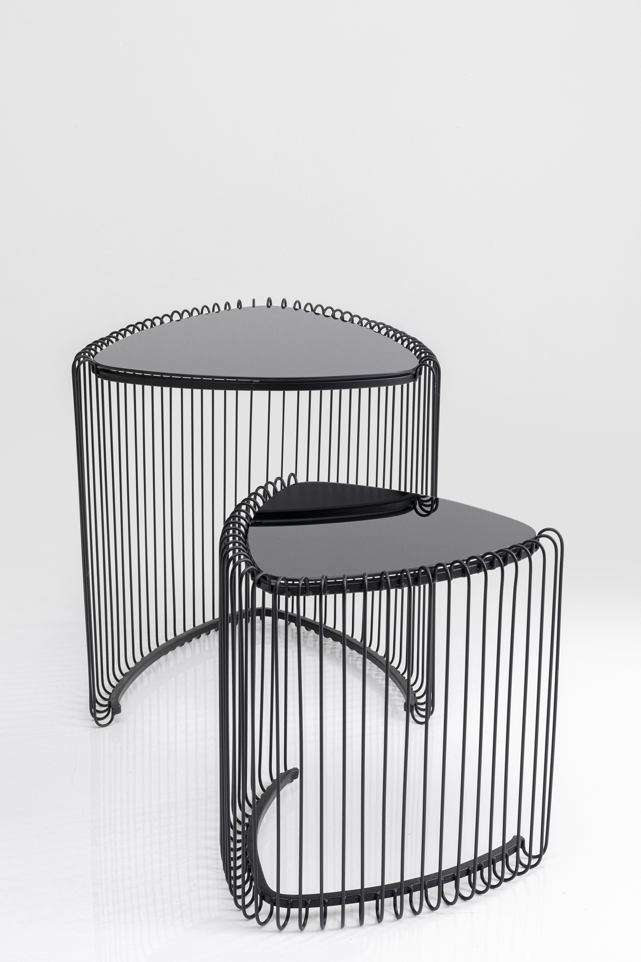 Beistelltisch Wire Triangle, schwarz, 2-er Set - Bestelltisch