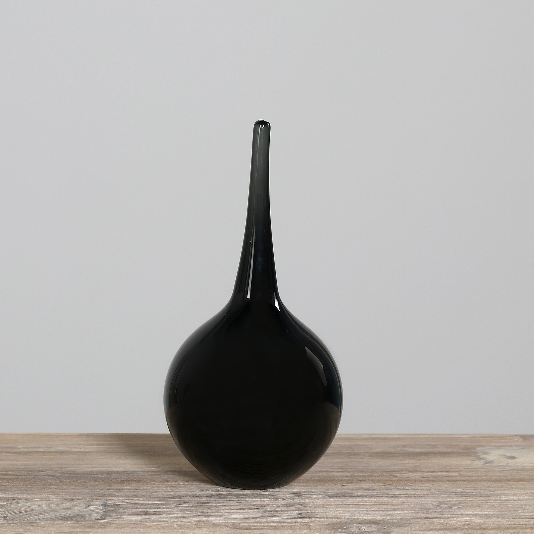 Glas Vase - grau, 34 cm