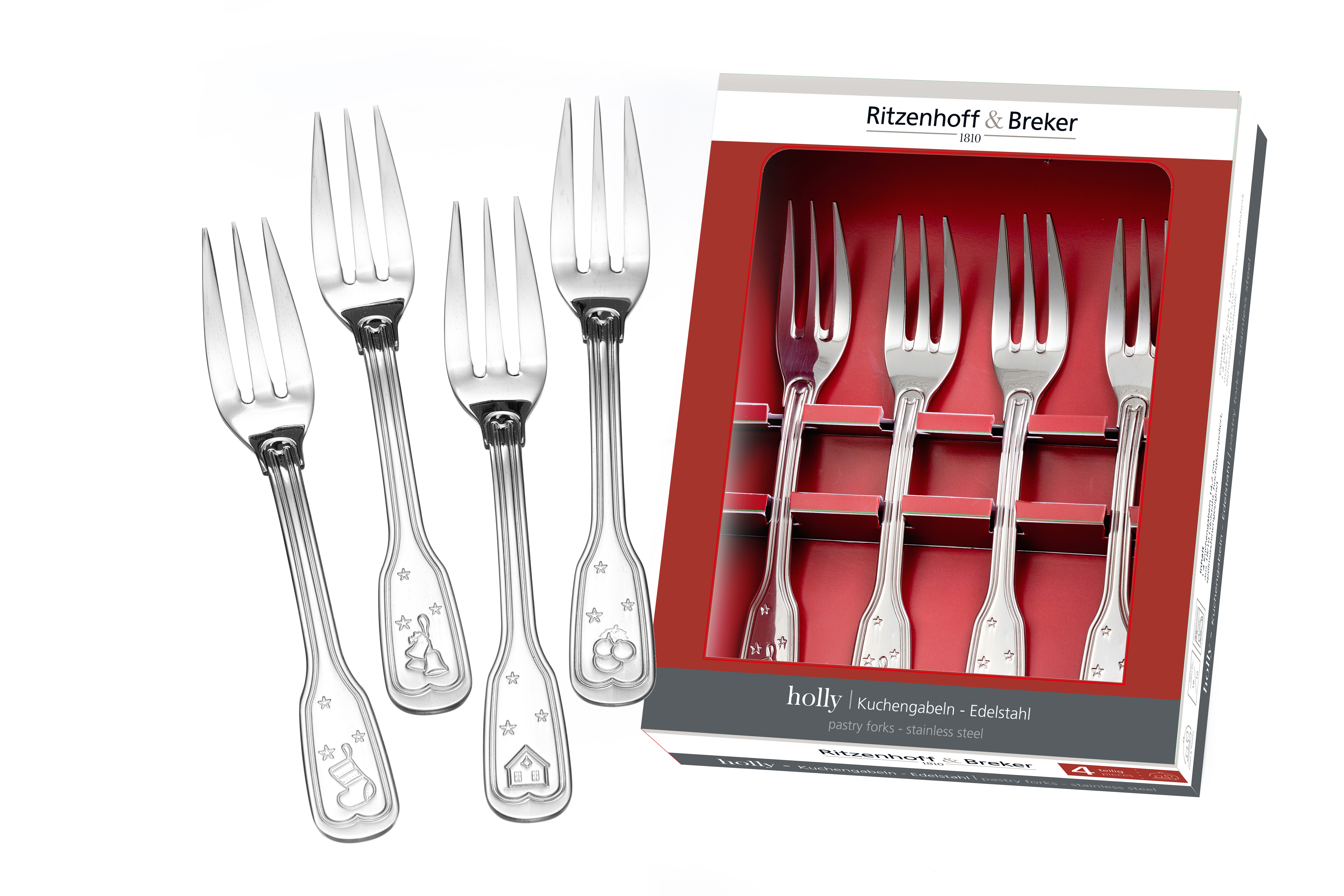 Kuchengabel Holly - 4-er set