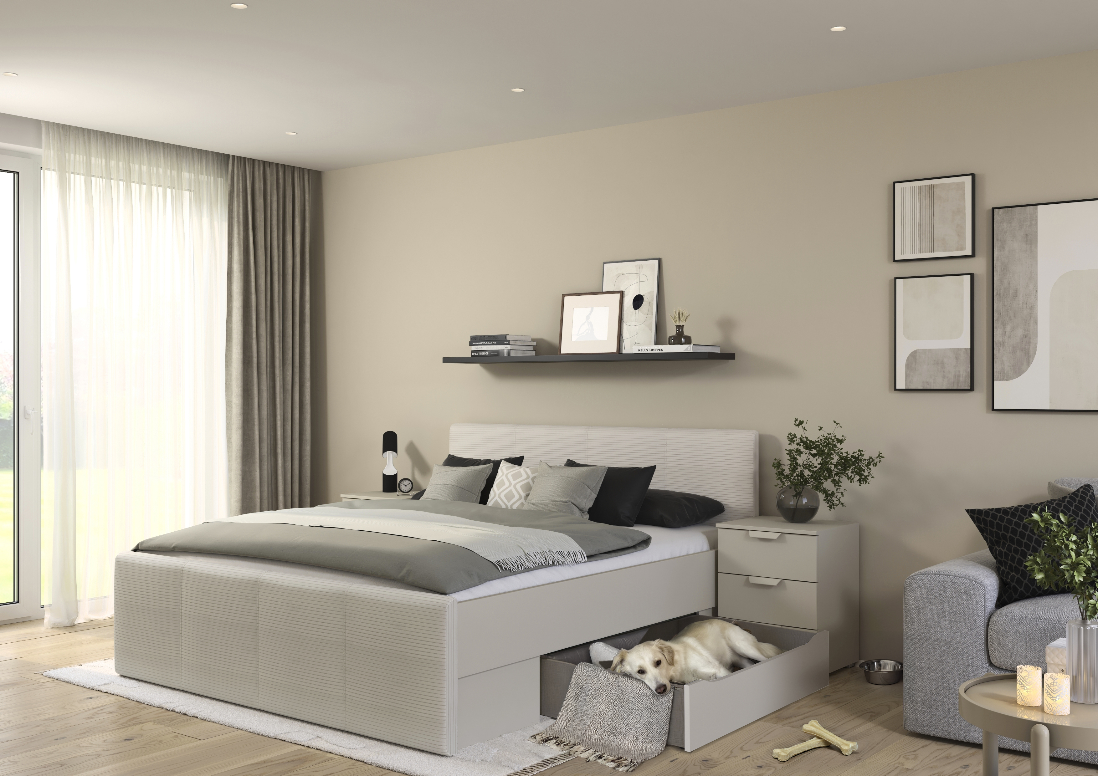 Bett, mit Polsterkopfteil, 180x200 cm - MyStyle 3091