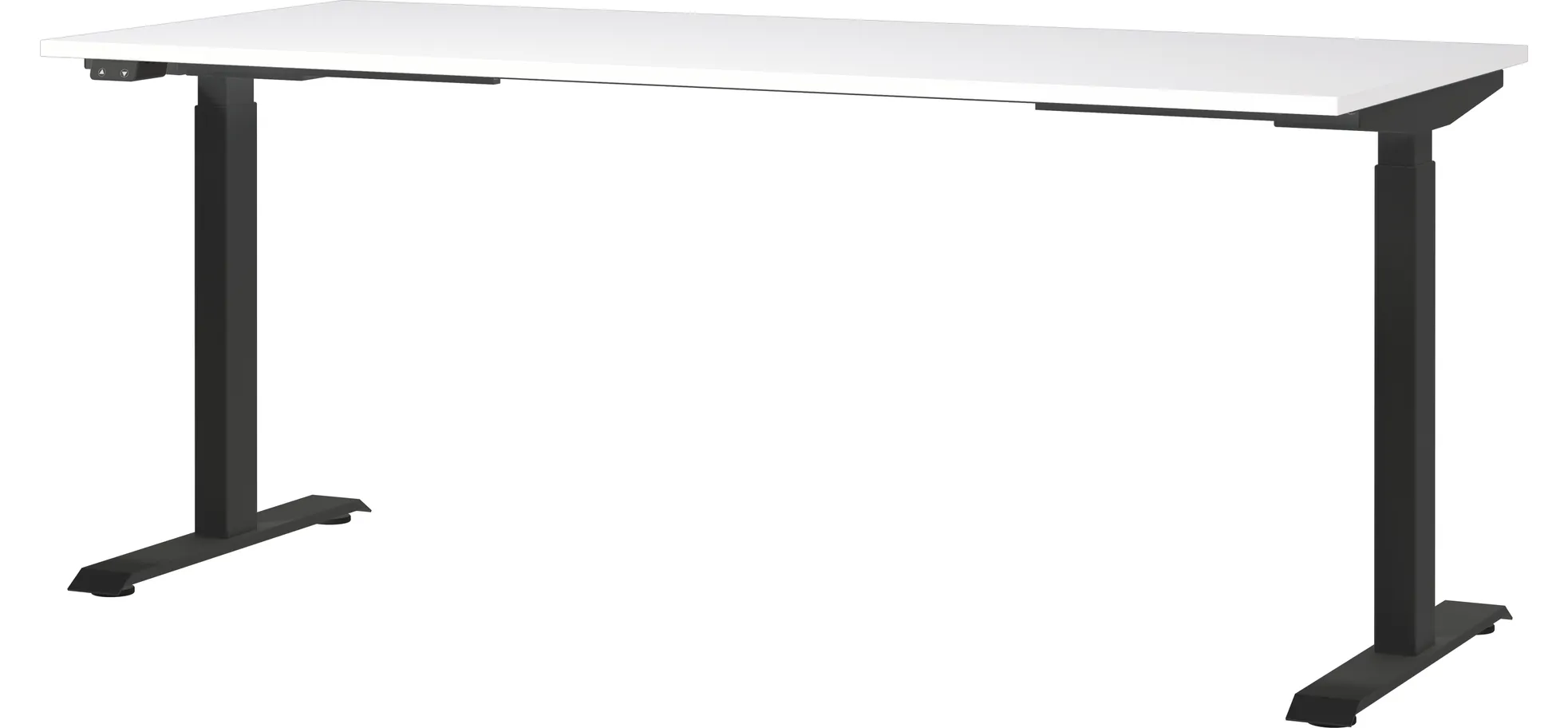 Schreibtisch GELI - höhenverstellbar, LB ca. 180x80 cm, Weiß, Schwarz