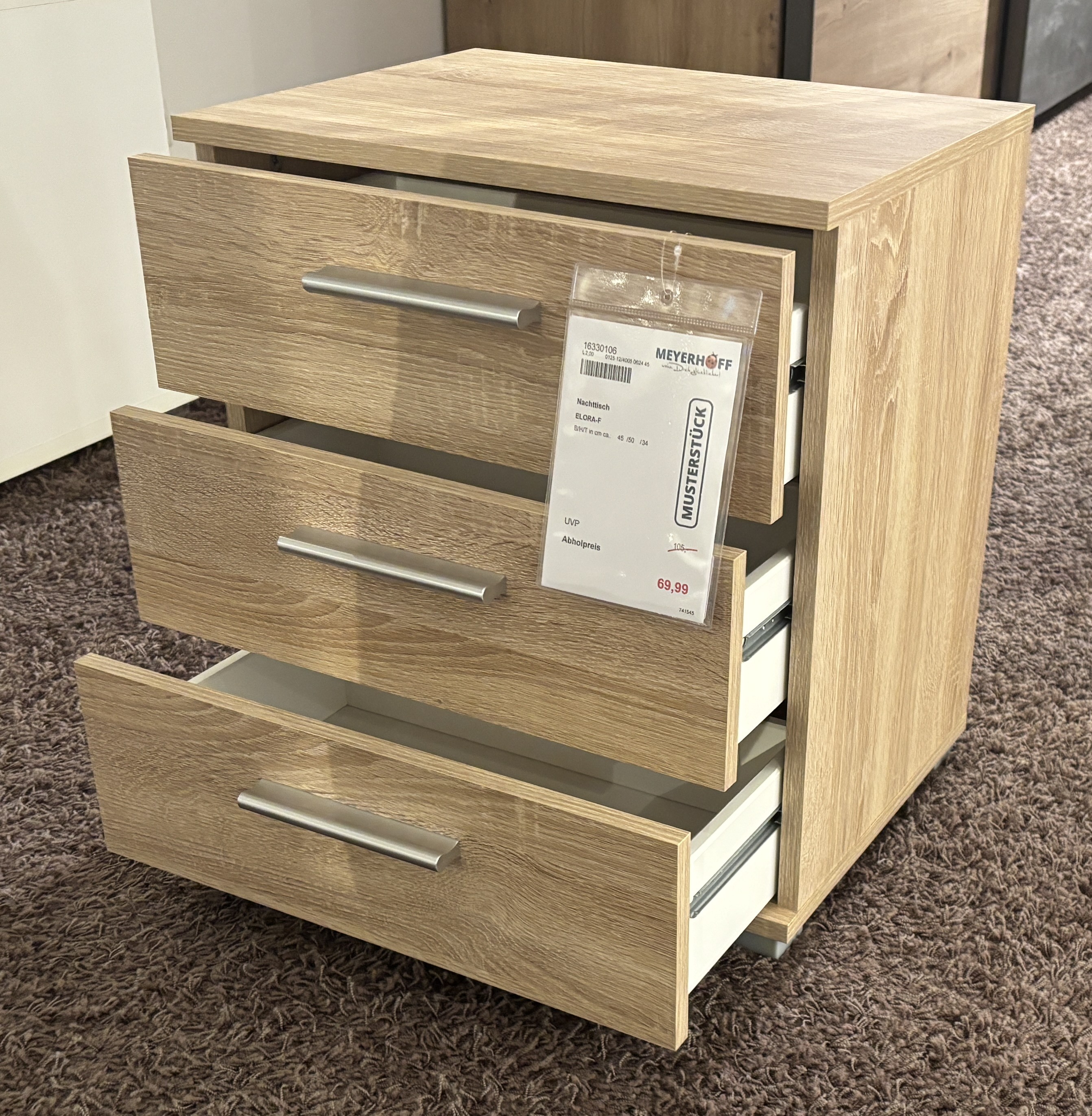 Nachttisch, Eiche Sonoma Nachbildung - ELORA-F