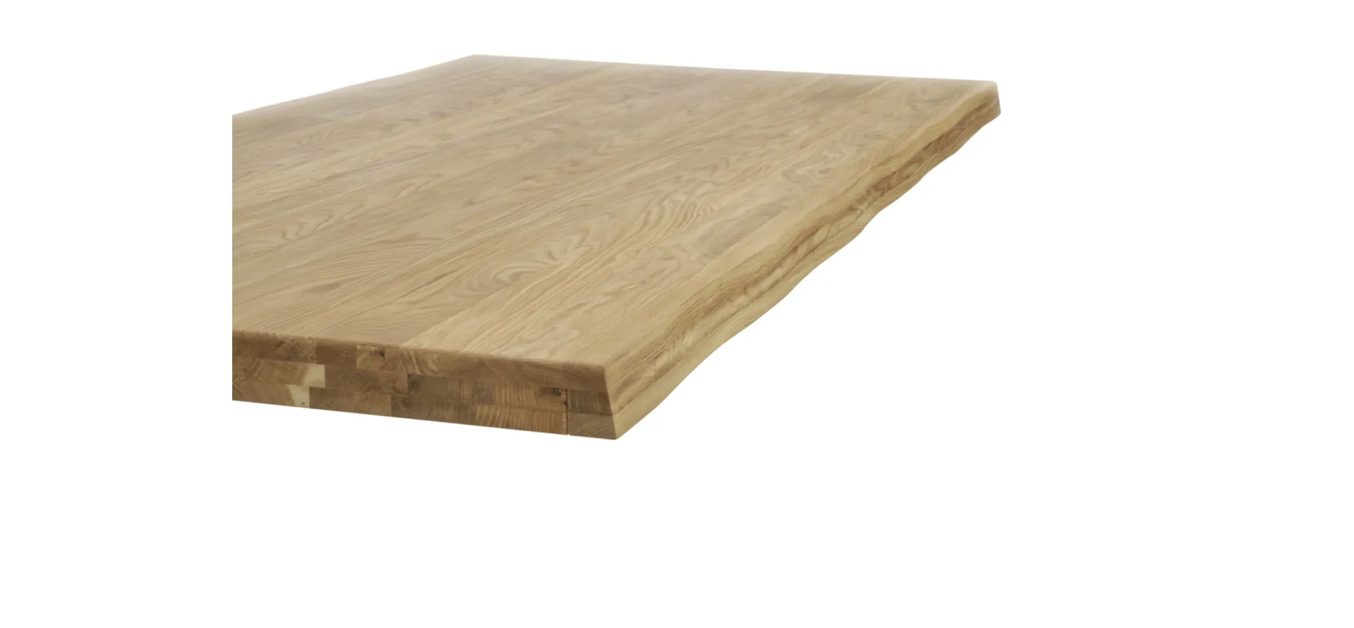 Esstisch - LB ca. 200x100 cm, Eiche massiv geölt, Baumkante, Schwarz