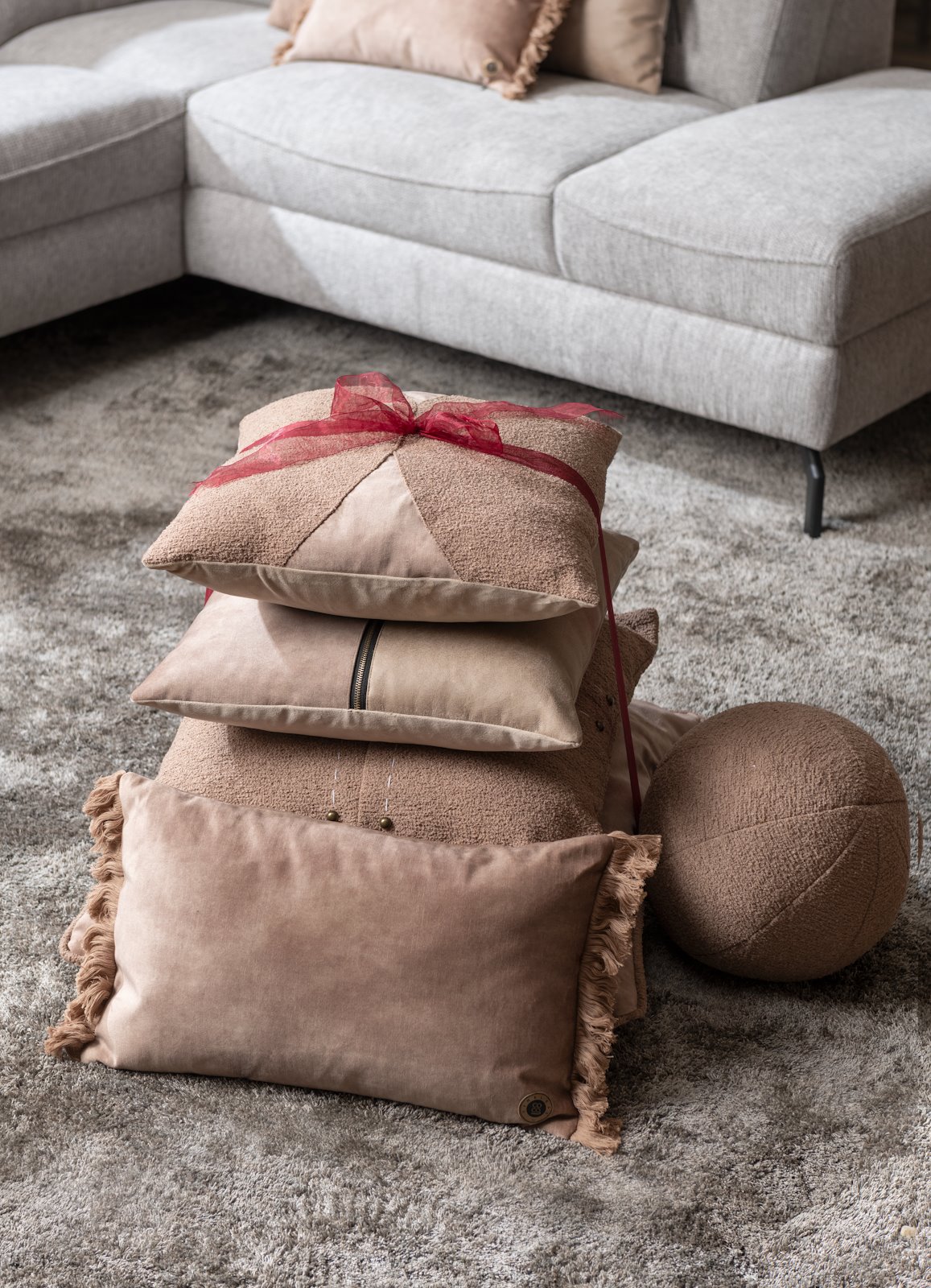 Kissenset Timeless, 6-teilig, Camel - Coco Maison