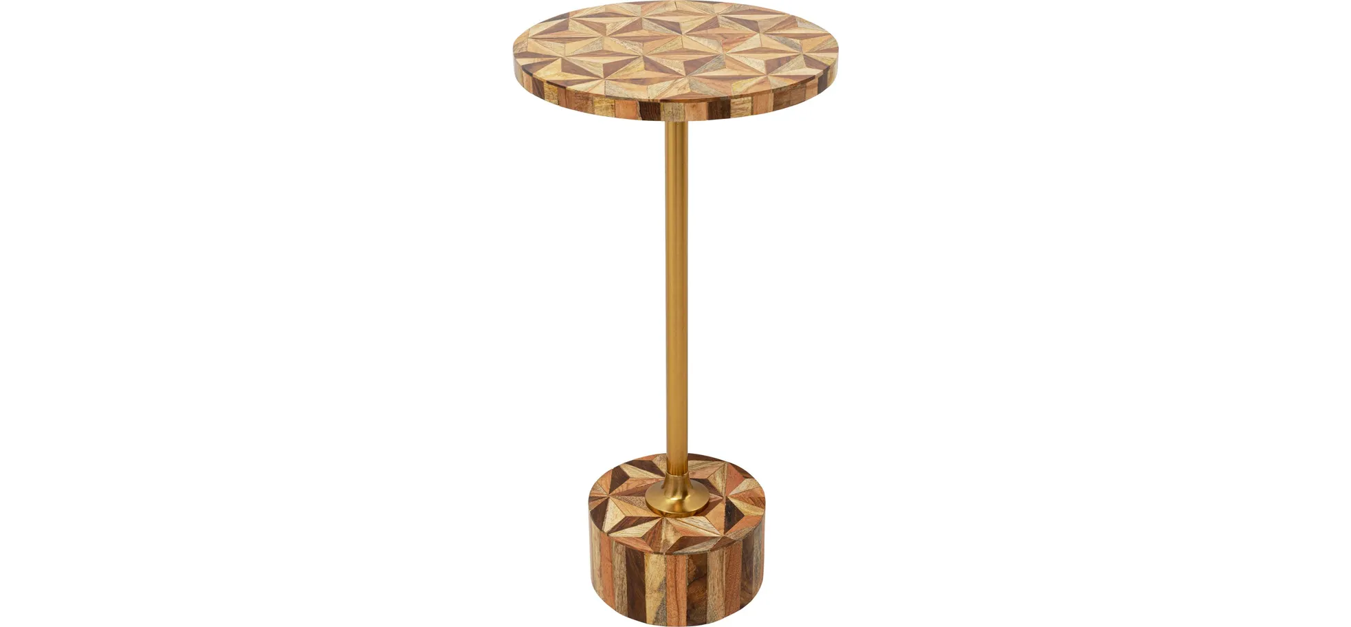 Beistelltisch- DH ca. 25x50 cm, Geo Braun, Stahl, Gold