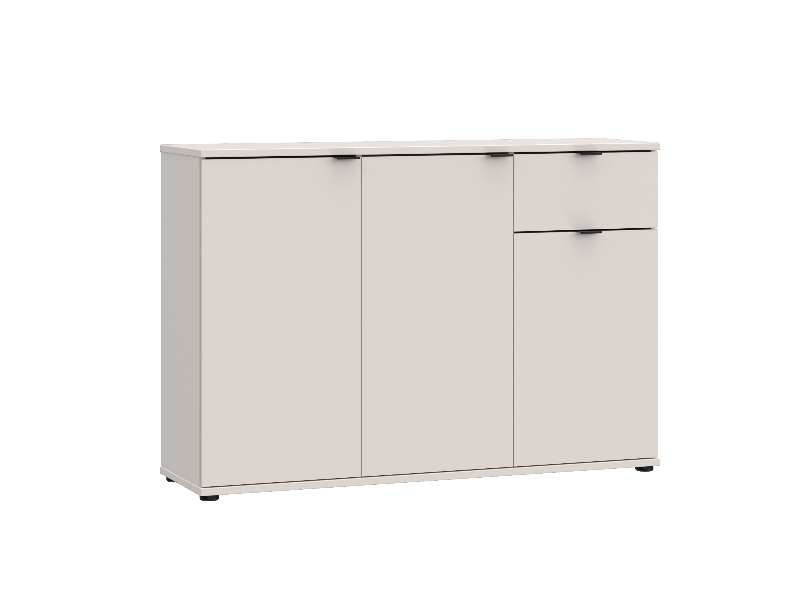 Kommode, Sand, 3 Türen, 1 Schub - Finella