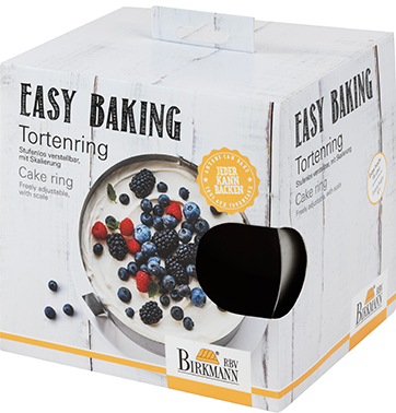 Tortenring, Höhe 15 cm, Easy Baking - verstellbar von Ø 18 cm bis 30 cm