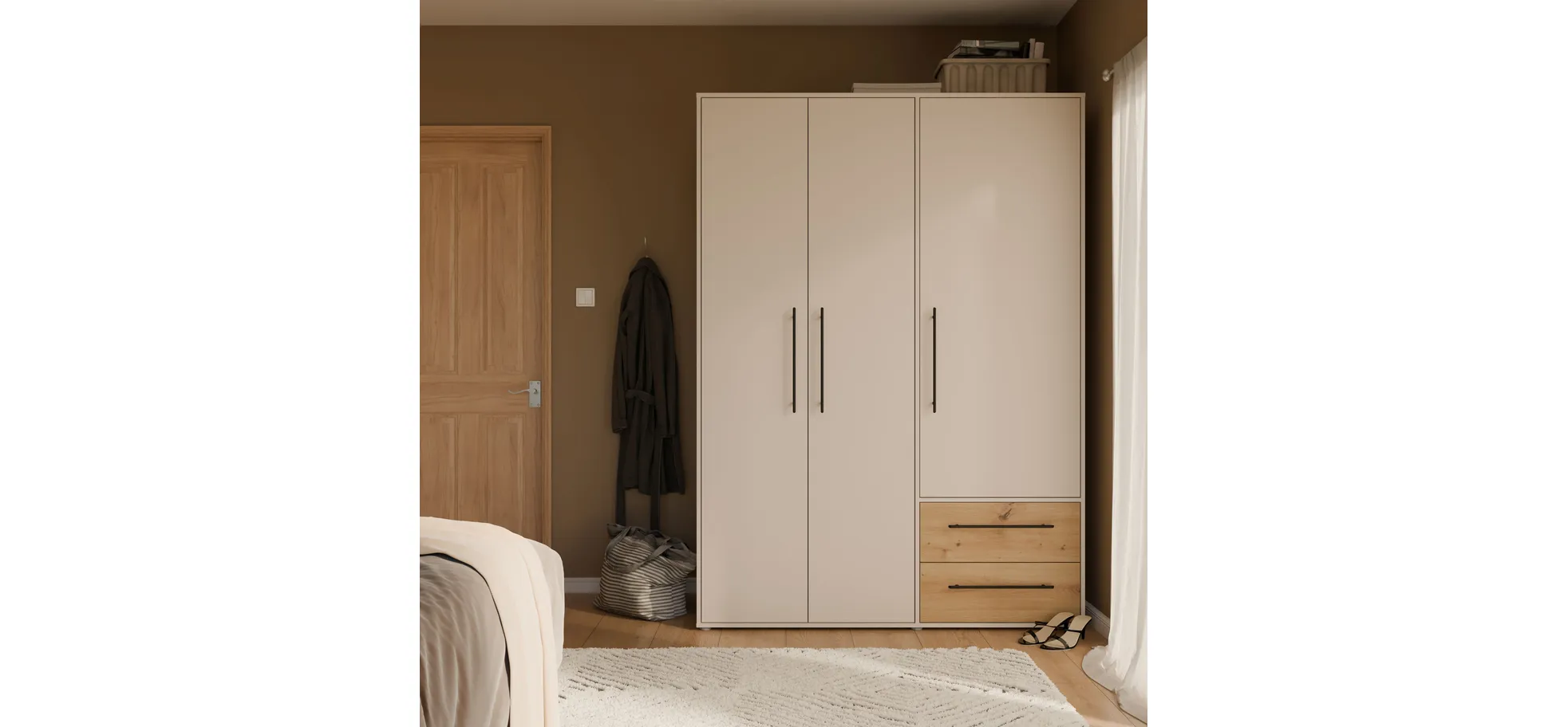 Drehtürenschrank, Dekor sand - Fathie