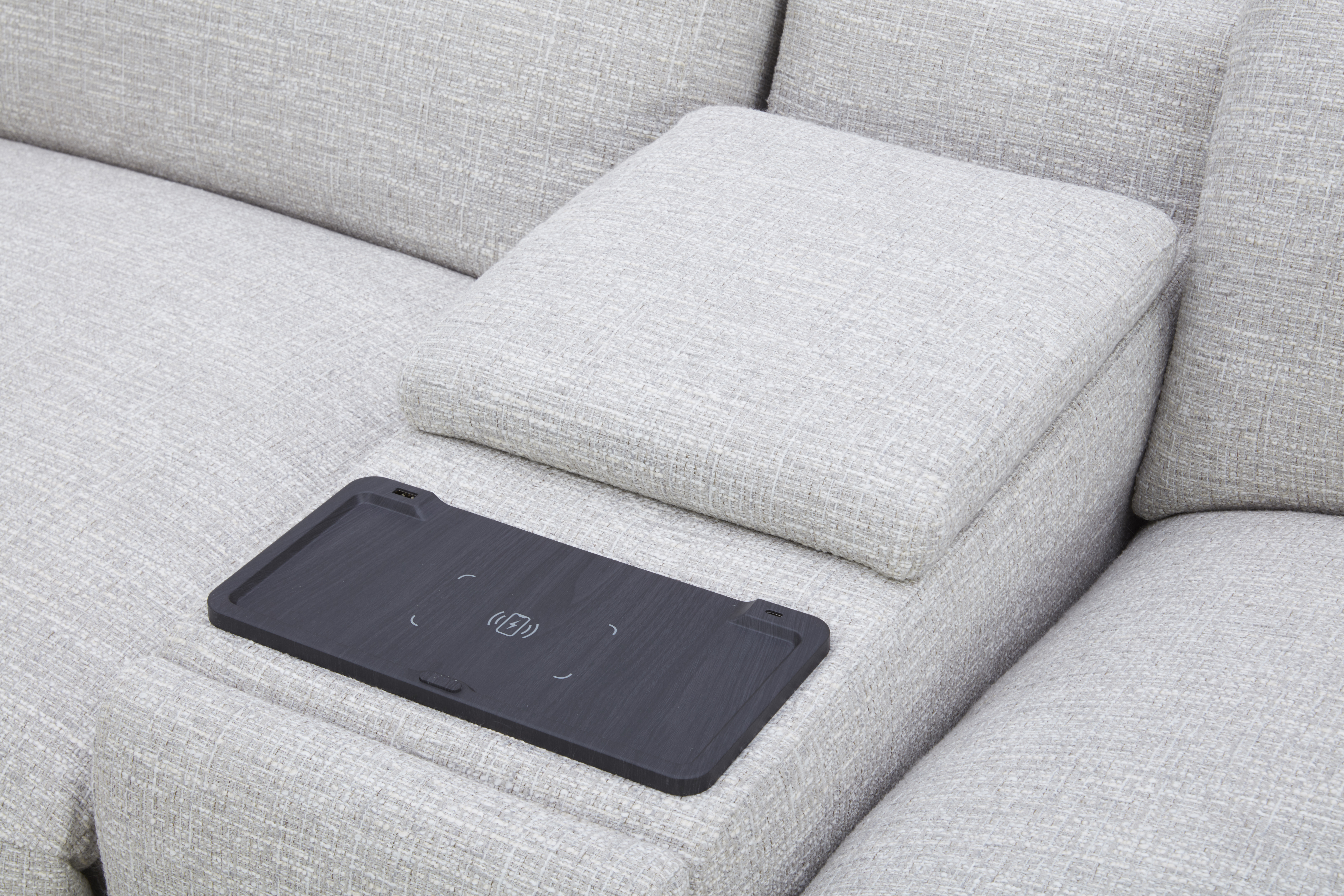 Sofa 3-sitzig mit Zwischenablage, silver grey - MyStyle 2199