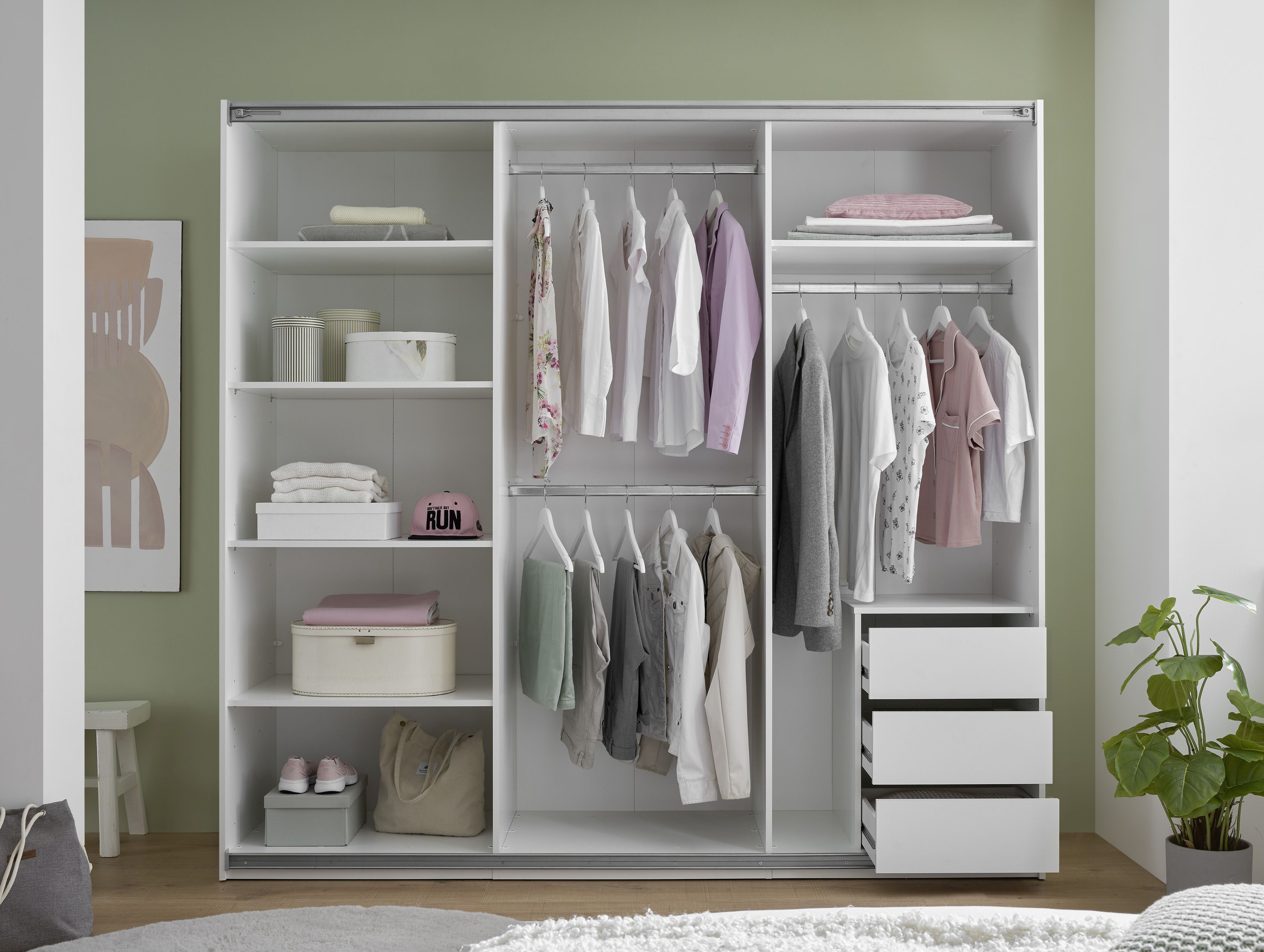 Schwebetürenschrank, weiß - MyStyle 3056