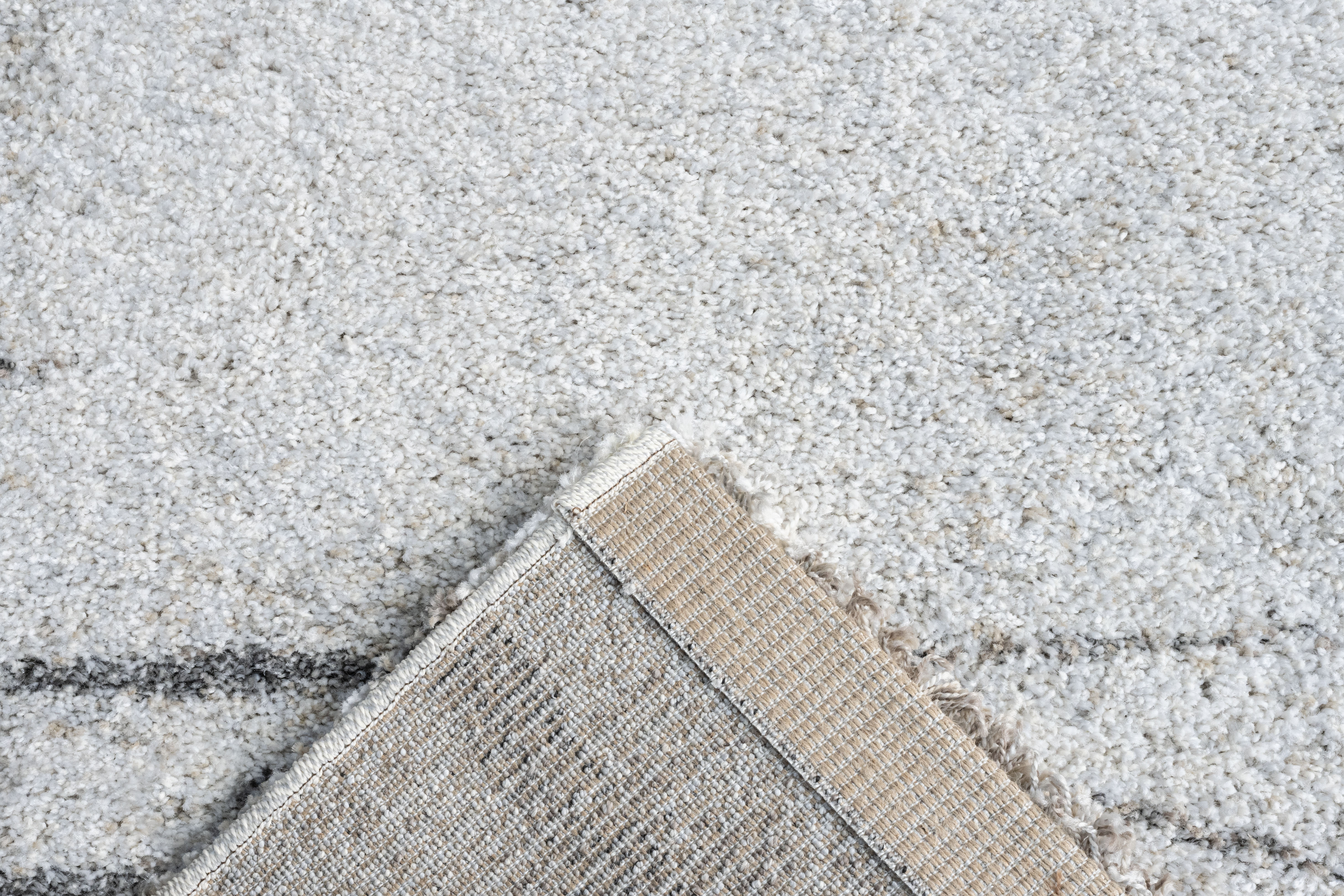 Webteppich, weiß-braun-grau, 80x150 cm - Rehari