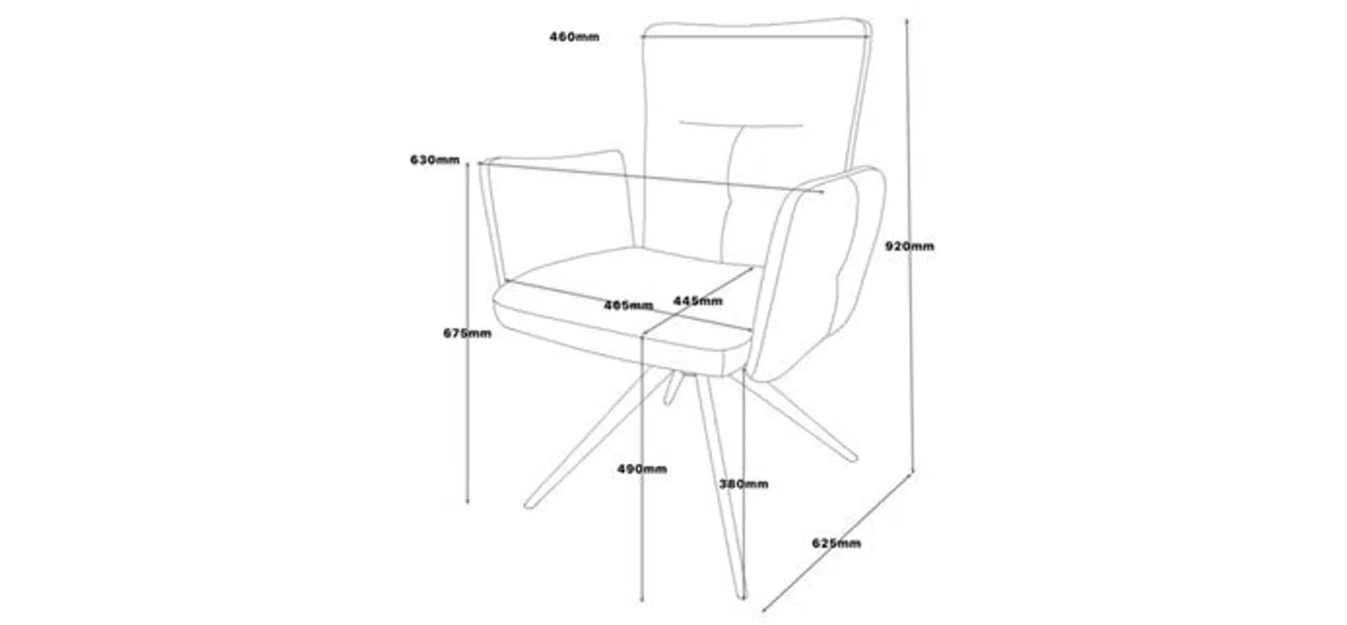 Armlehnstuhl, Stoff schwarz-weiß - Mylene