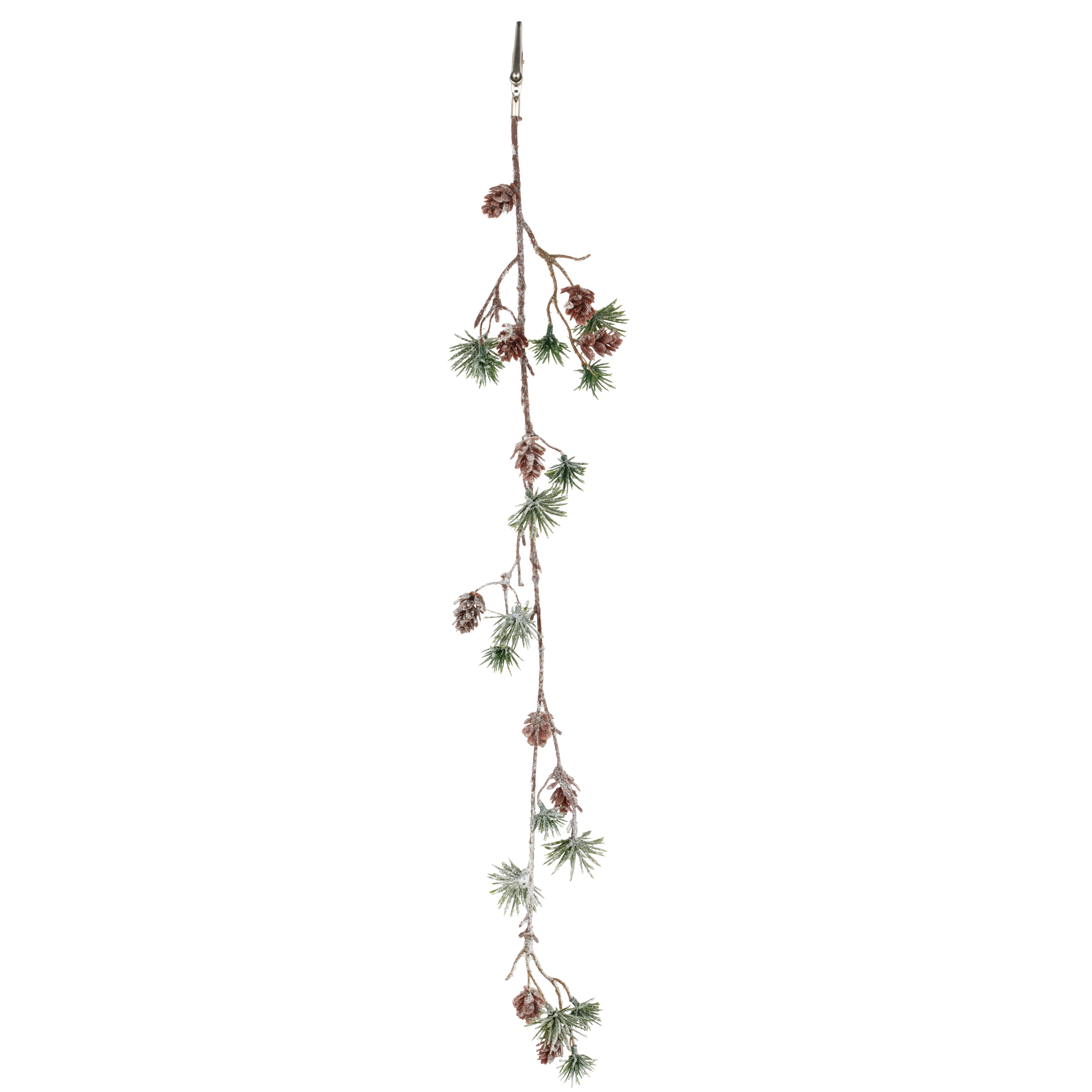 Zederngirlande mit Clip geeist - grün, ca. 58cm