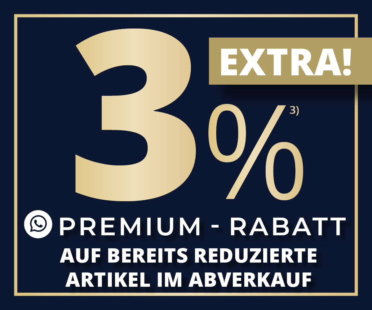 3% EXTRA Premium-Rabatt auf bereits reduzierte Artikel im Abverkauf • Nur für WhatsApp Premium-Kunden • Meyerhoff 3% EXTRA Premium-Rabatt auf bereits reduzierte Artikel im Abverkauf • Nur für WhatsApp Premium-Kunden • Meyerhoff