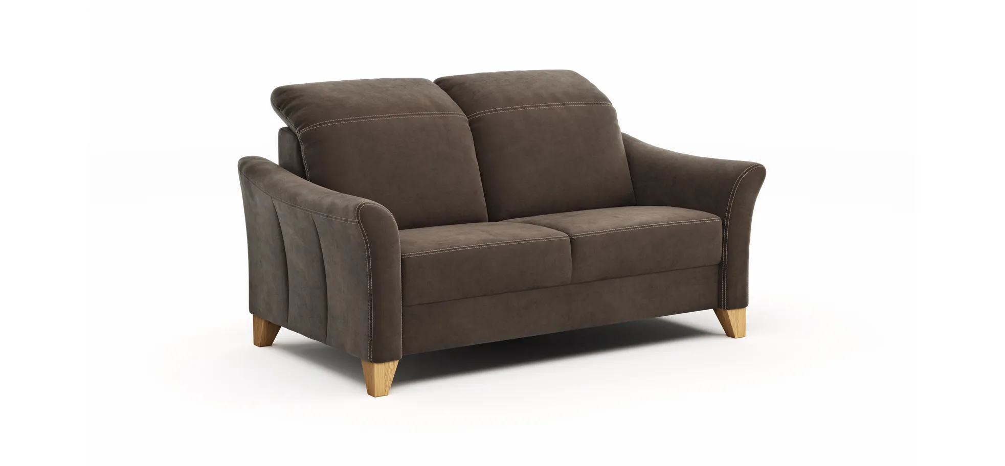 Sofa Canterbury - 2,5-Sitzer, Stoff, Dunkelbraun