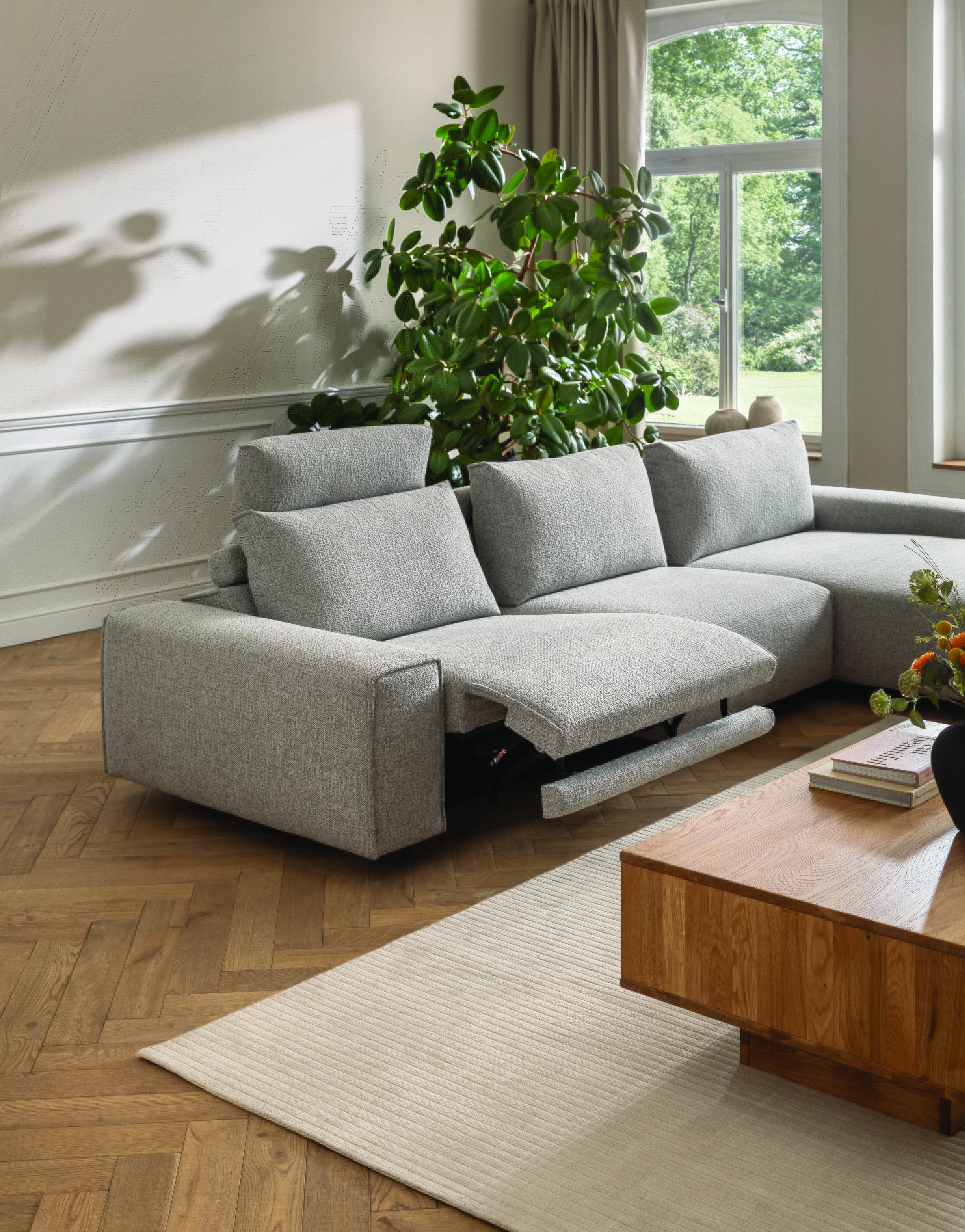 Ecksofa, Stoff grau - Natura Home Serava Plus