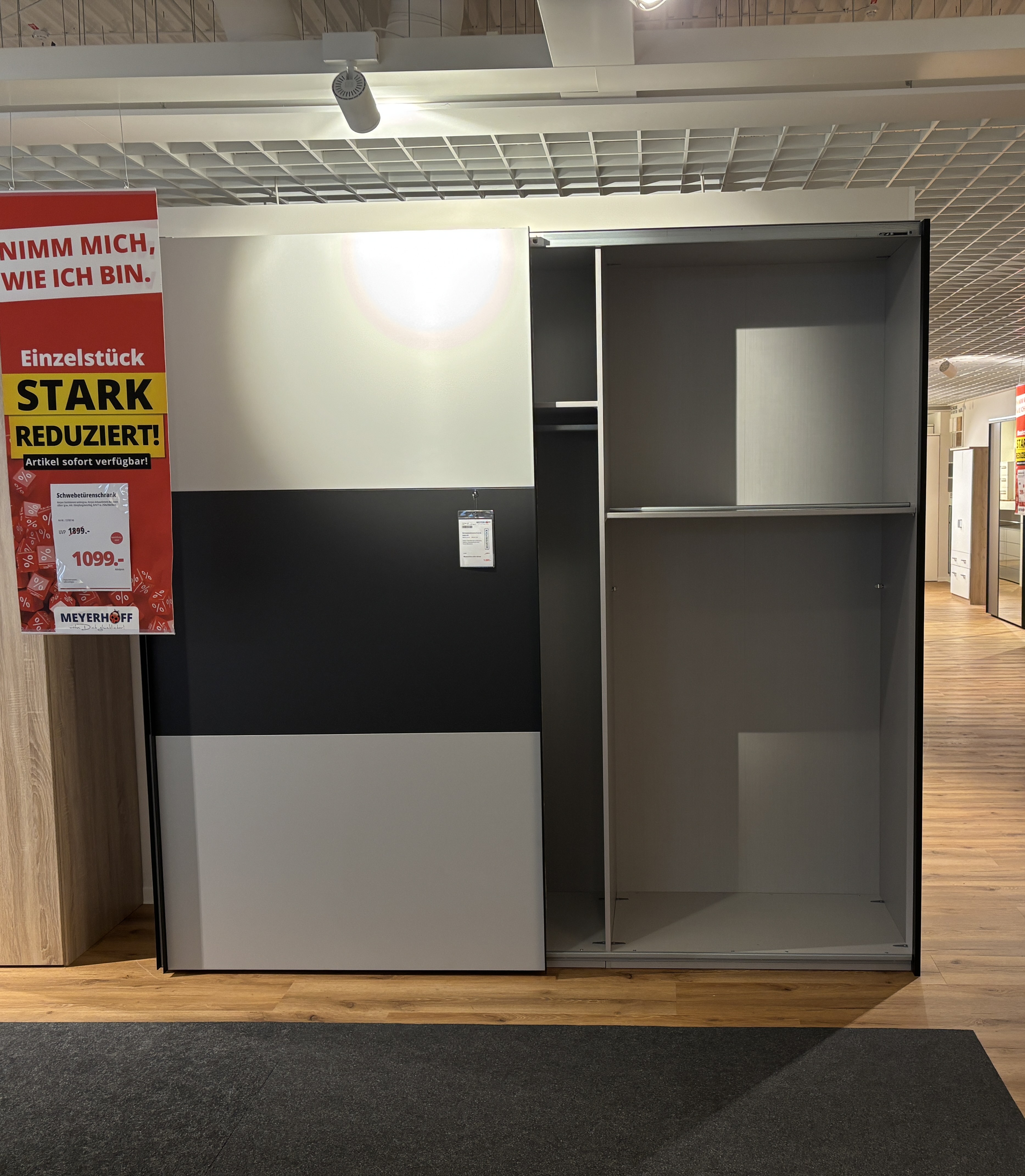 Schwebetürenschrank, Korpus siedengrau/axis - Edition M